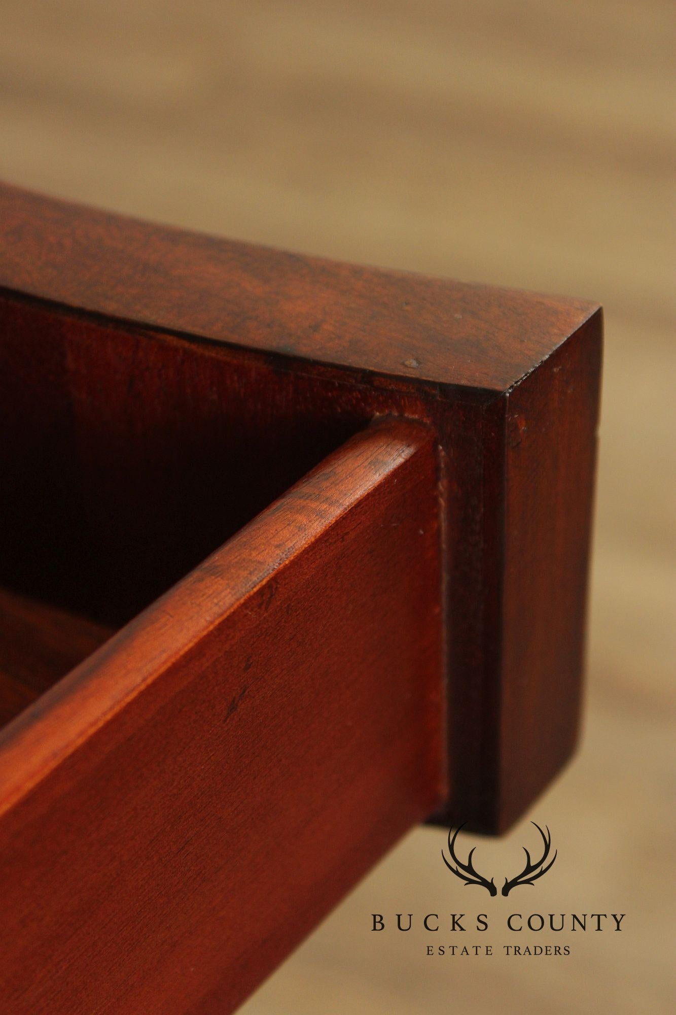 Maitland Smith Georgian Style Leather Top Mahogany Executive Partners Desk