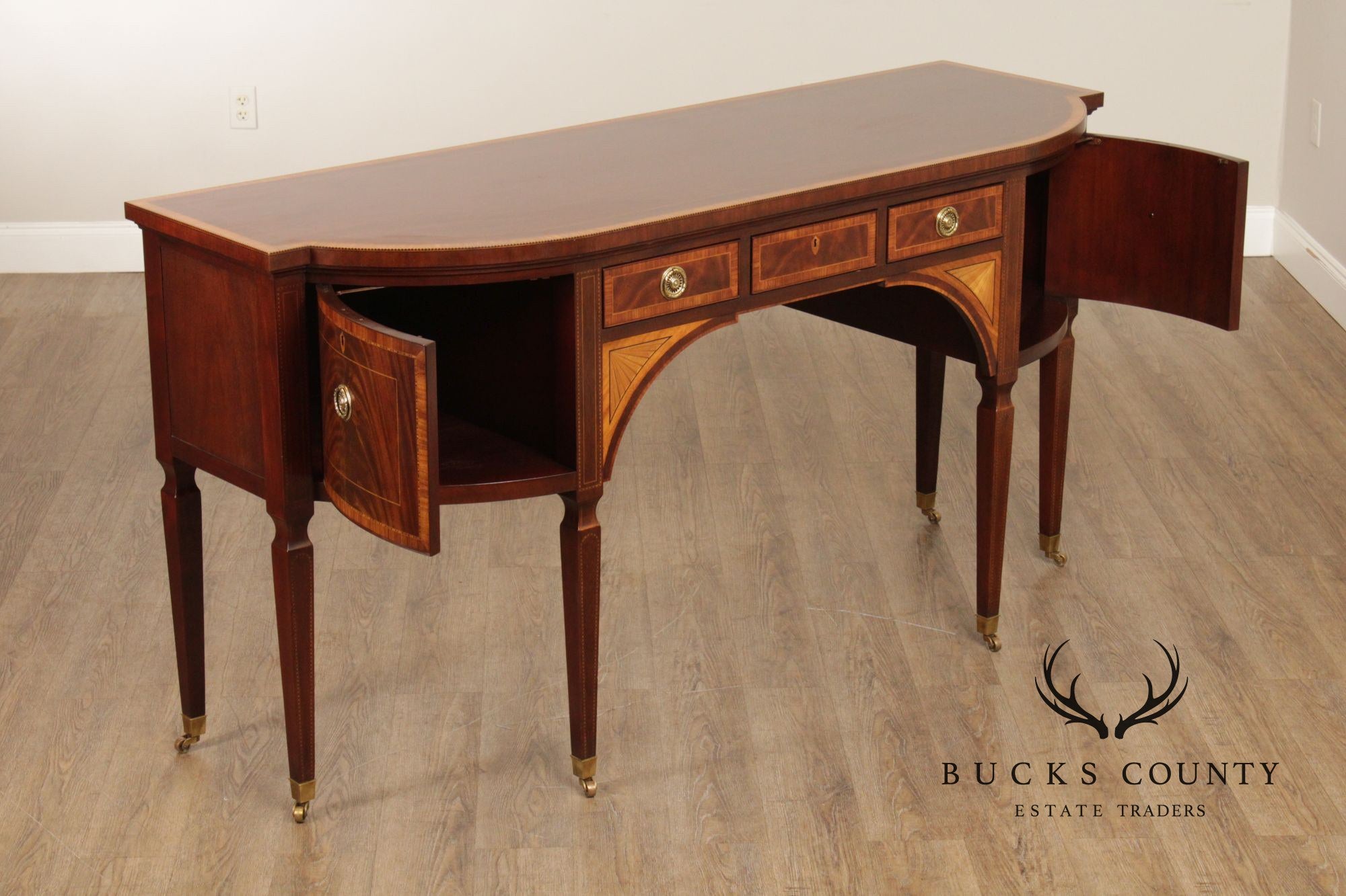 Baker Stately Homes Collection Bowfront Mahogany Sideboard