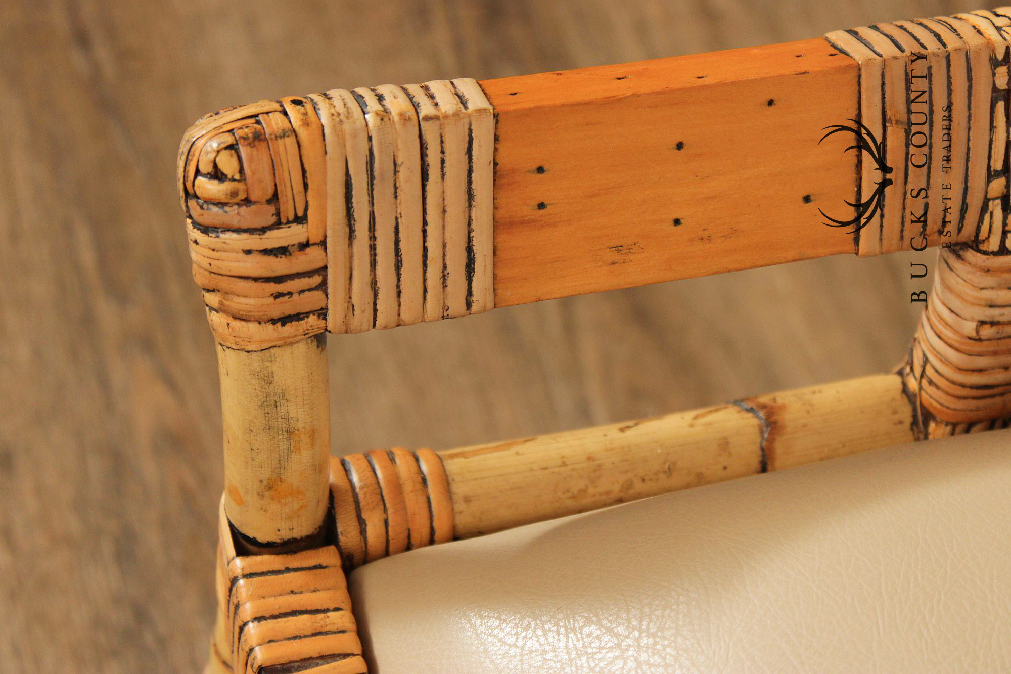 English Bamboo and Pine Window Bench