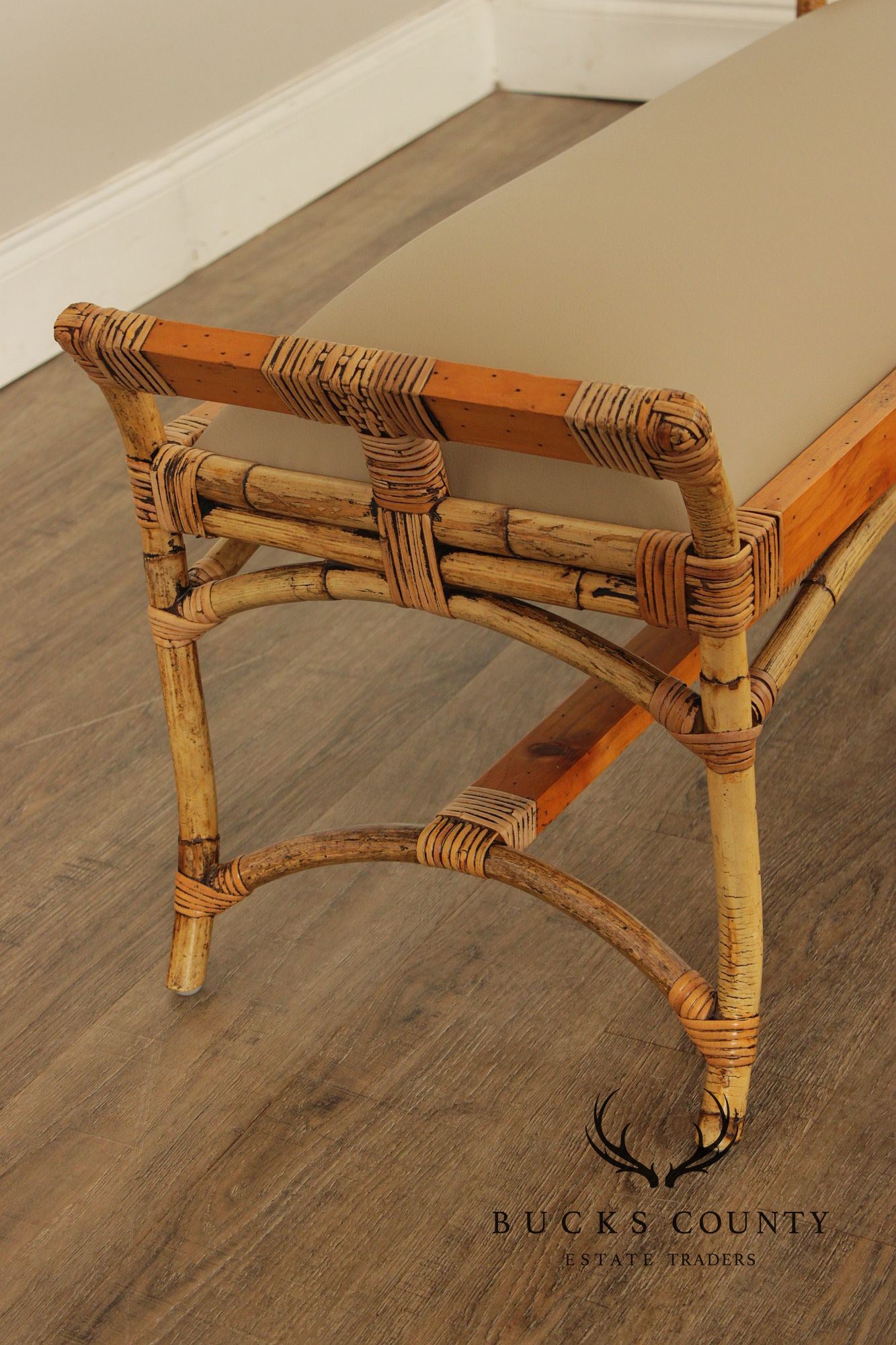 English Bamboo and Pine Window Bench