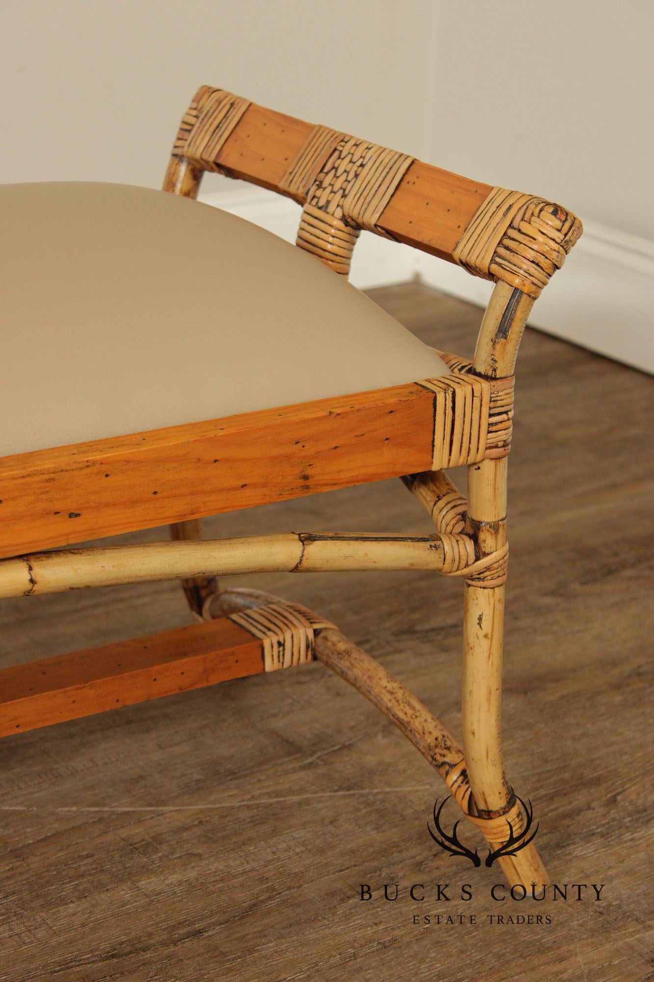 English Bamboo and Pine Window Bench