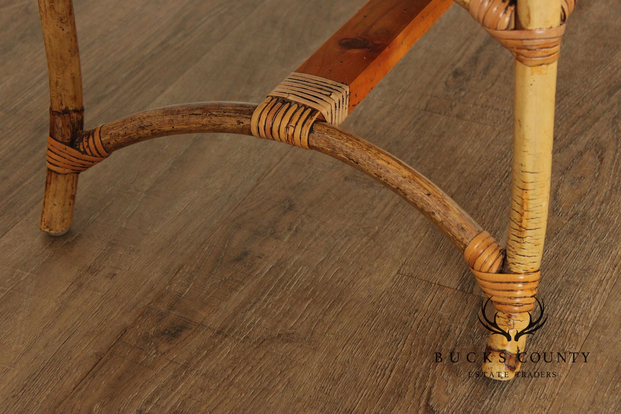 English Bamboo and Pine Window Bench