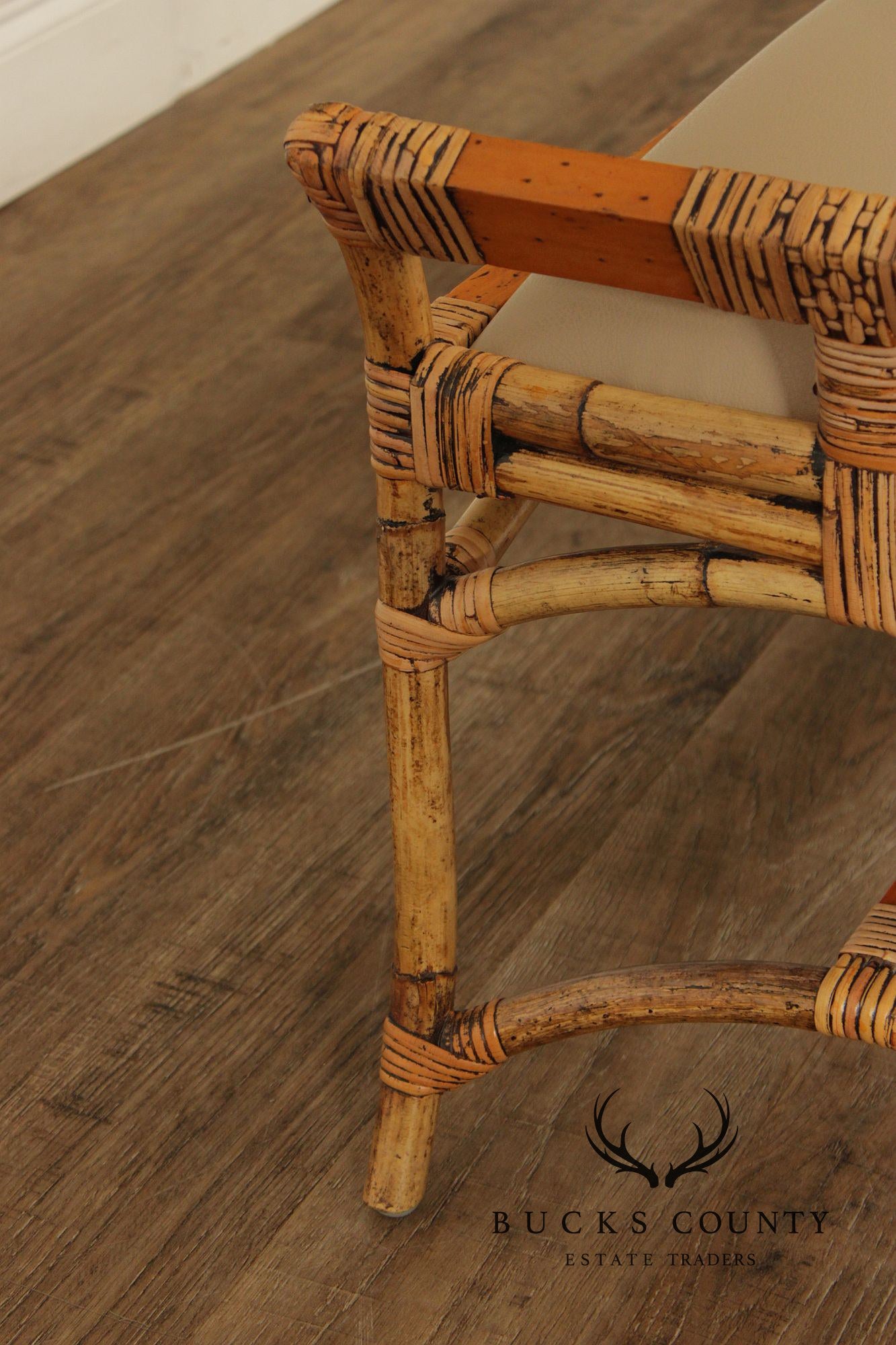 English Bamboo and Pine Window Bench