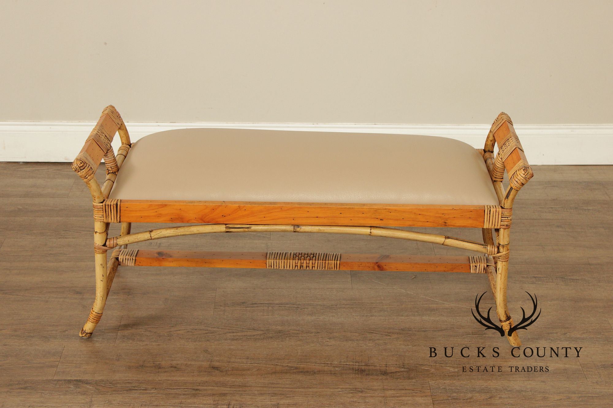 English Bamboo and Pine Window Bench