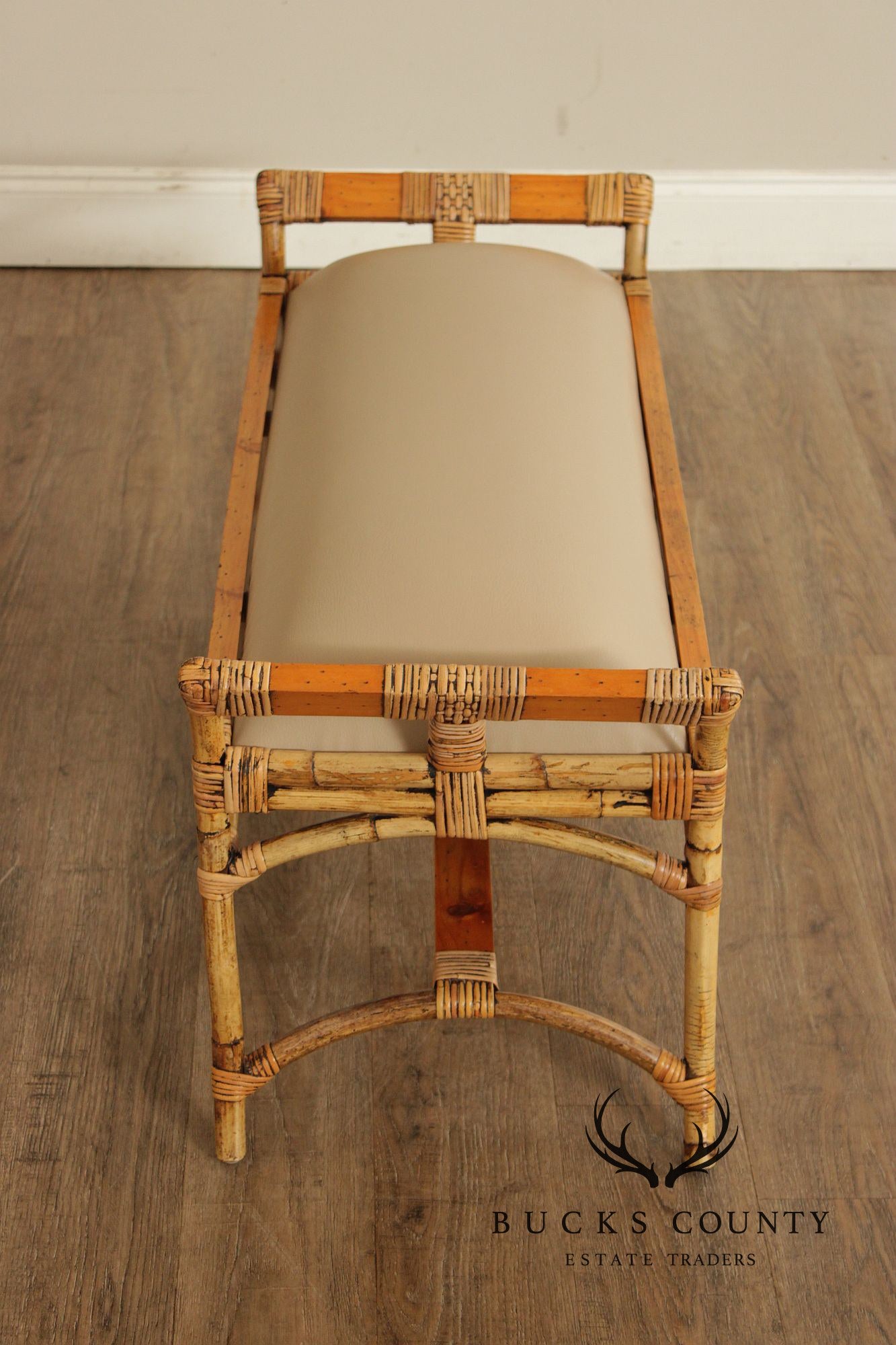 English Bamboo and Pine Window Bench