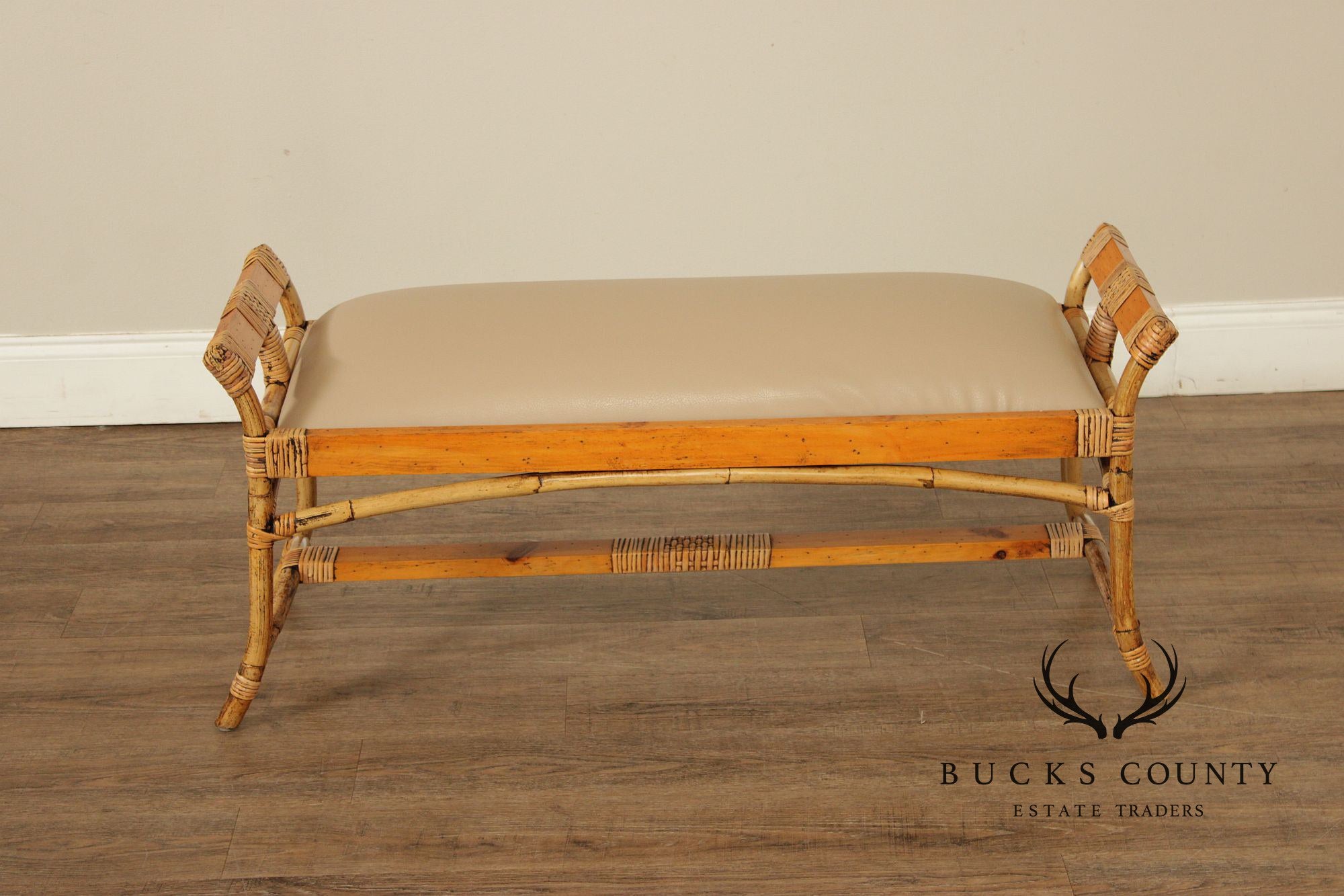 English Bamboo and Pine Window Bench