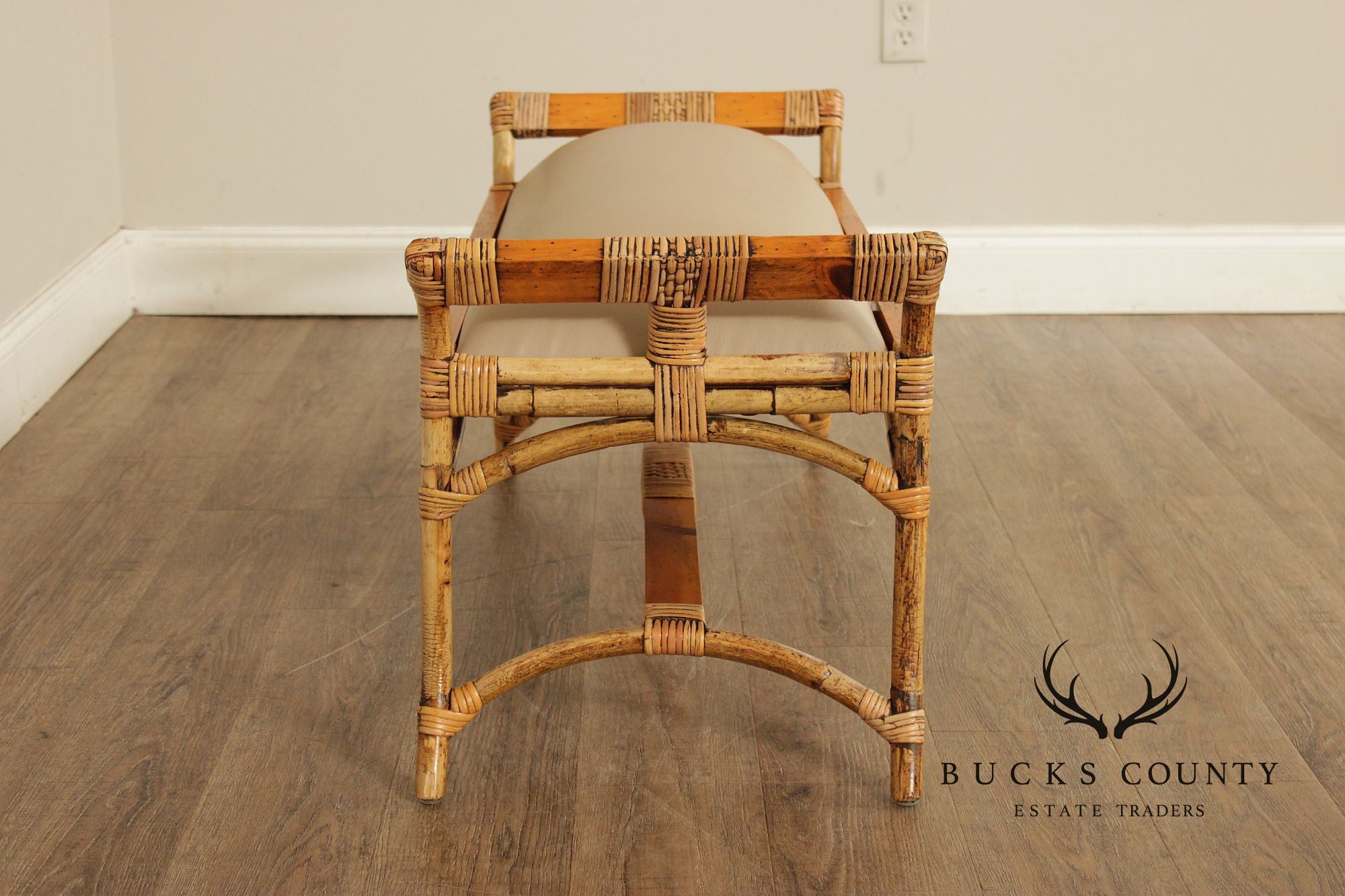 English Bamboo and Pine Window Bench