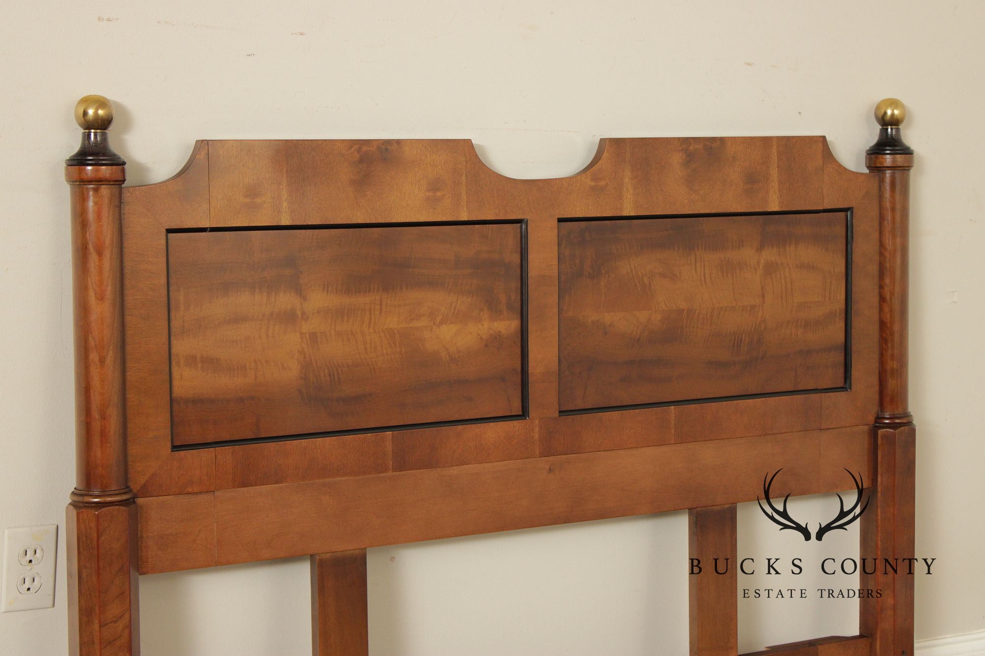 Century Furniture Traditional Yew Wood Full Headboard