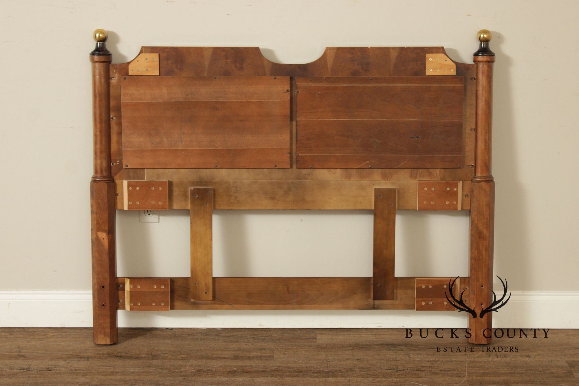 Century Furniture Traditional Yew Wood Full Headboard