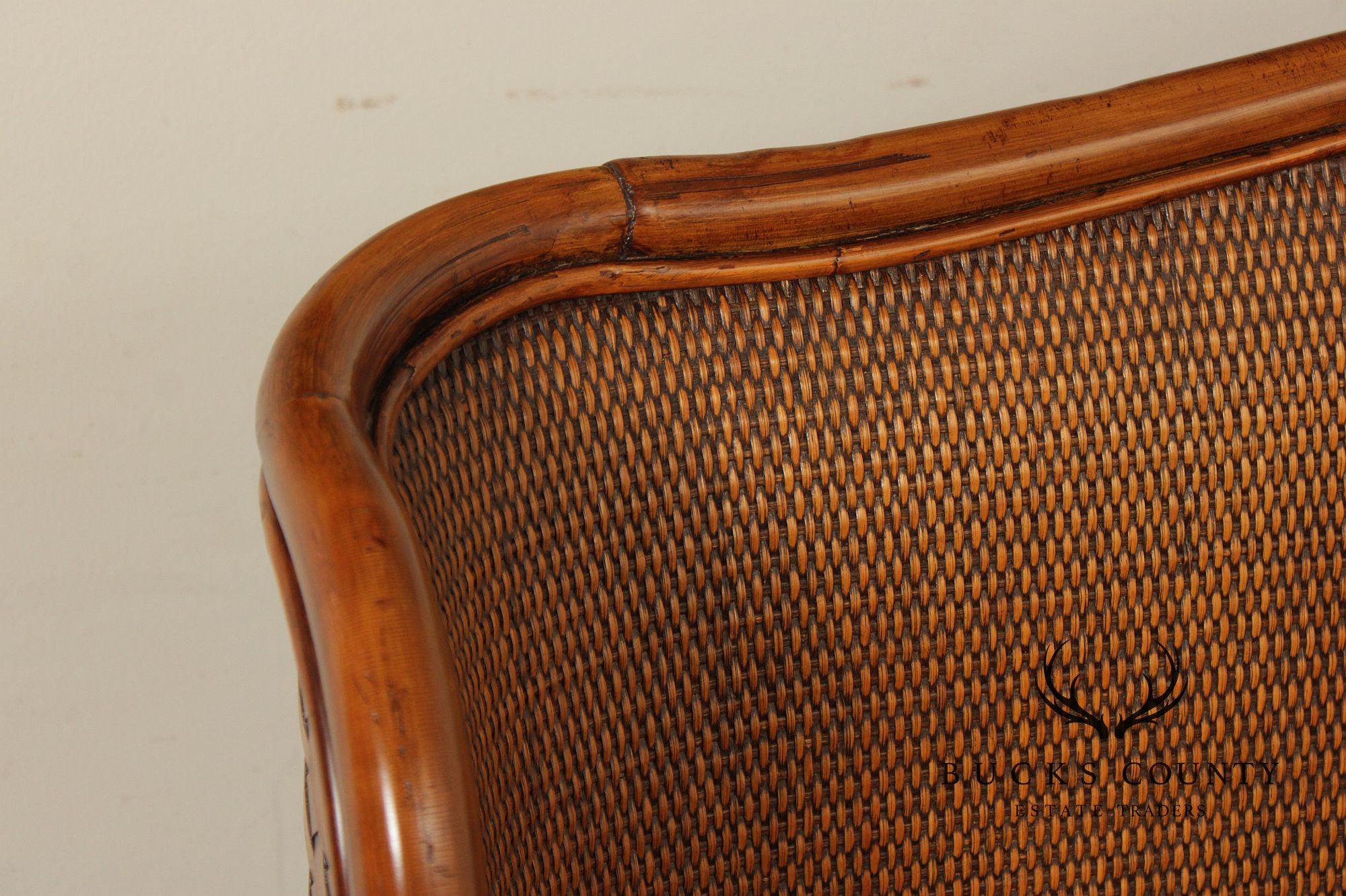 Coastal Style Queen Size Woven Rattan Bed