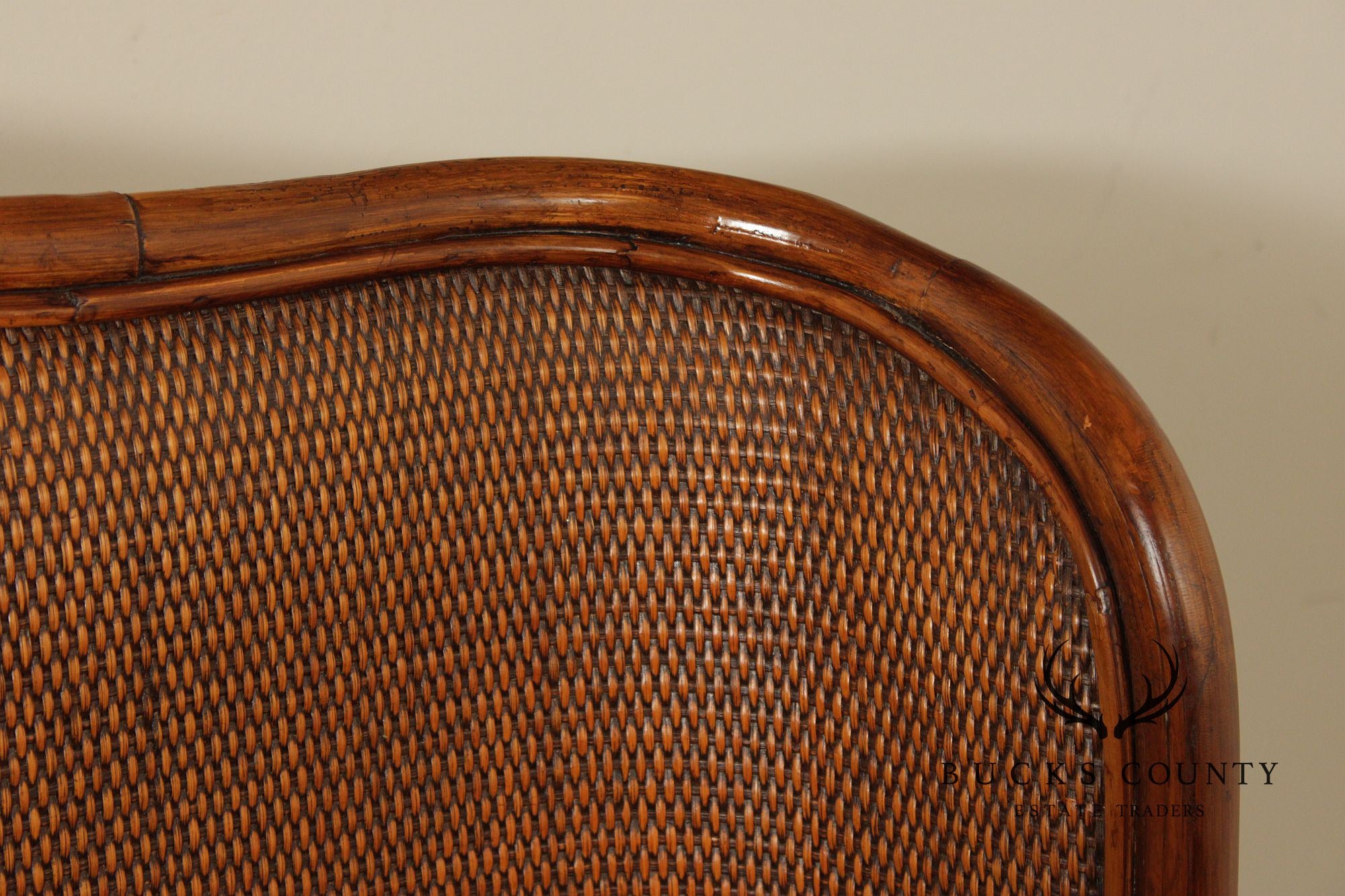 Coastal Style Queen Size Woven Rattan Bed