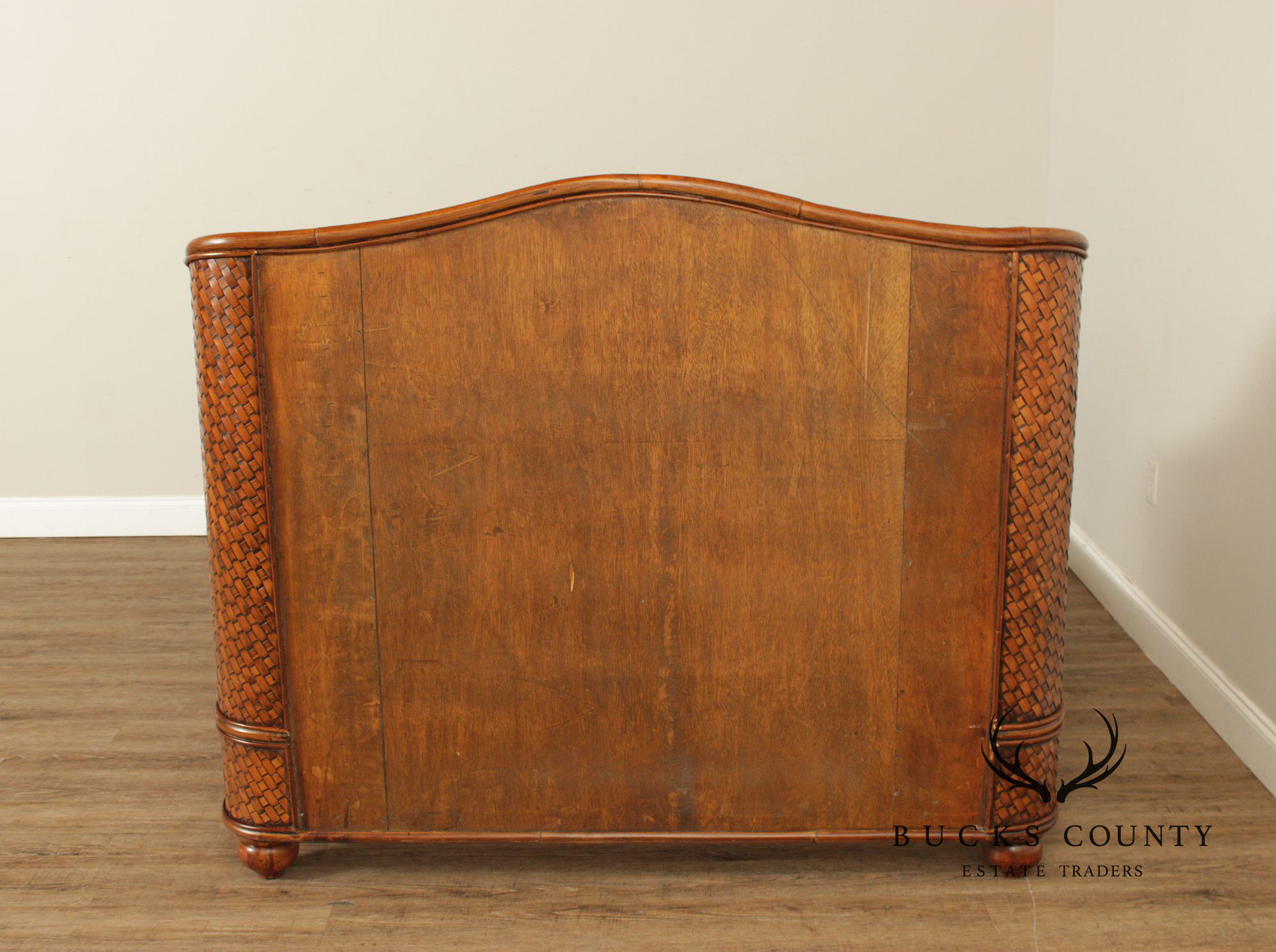 Coastal Style Queen Size Woven Rattan Bed