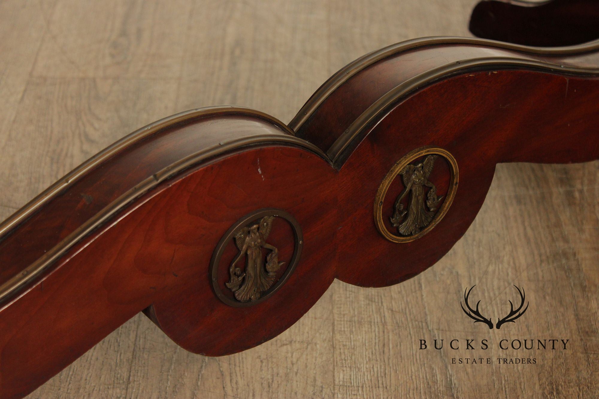 French Empire Carved Mahogany Cheval Mirror