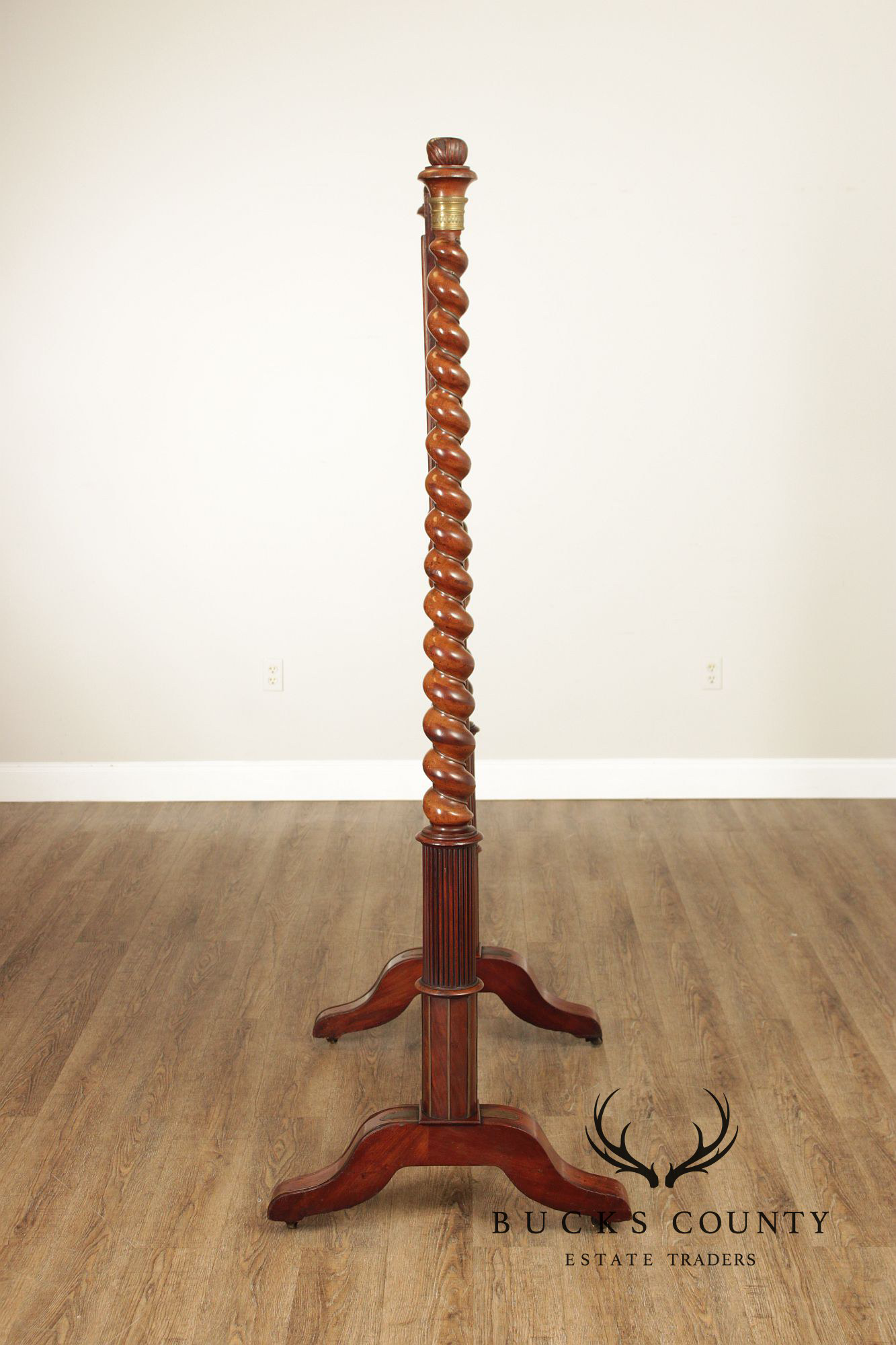 French Empire Carved Mahogany Cheval Mirror