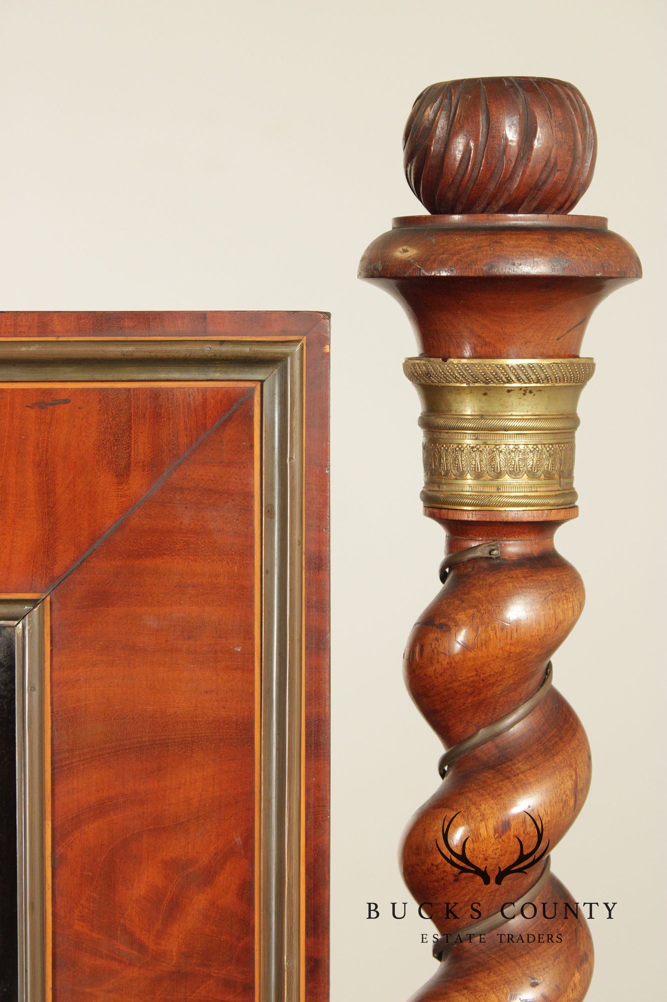 French Empire Carved Mahogany Cheval Mirror