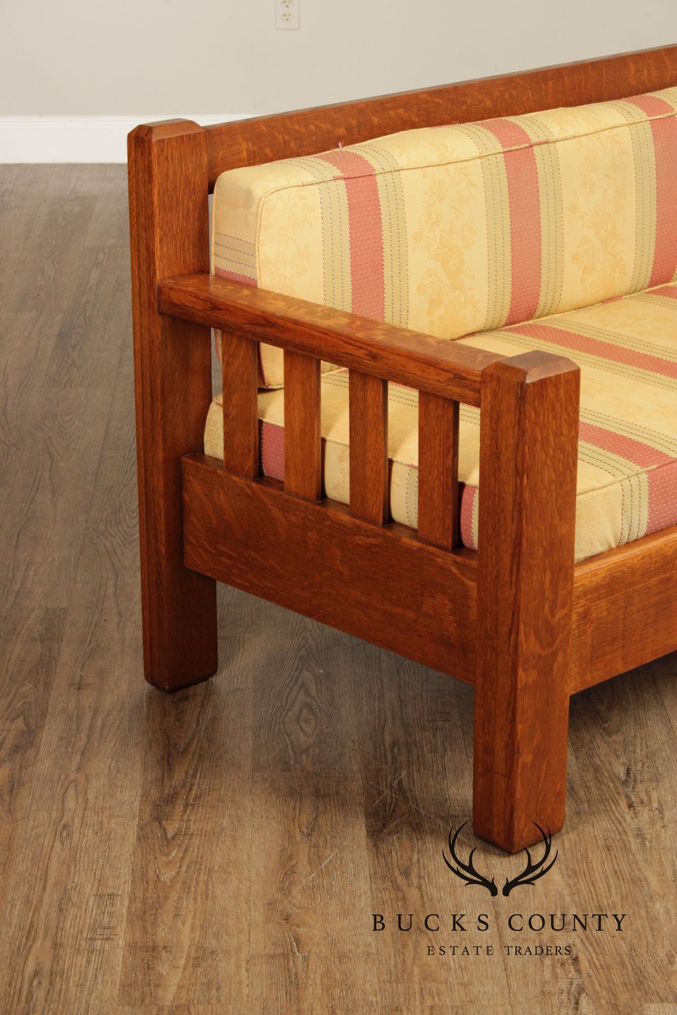 Antique Mission Style Oak Sofa