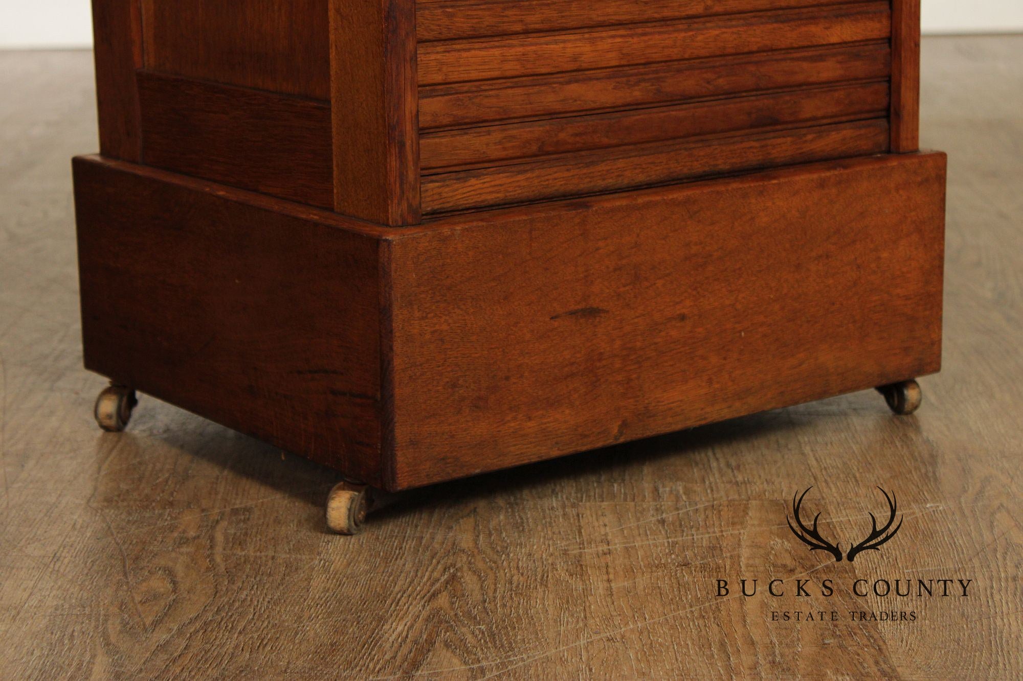 Antique Arts & Crafts Oak Tambour File Cabinet
