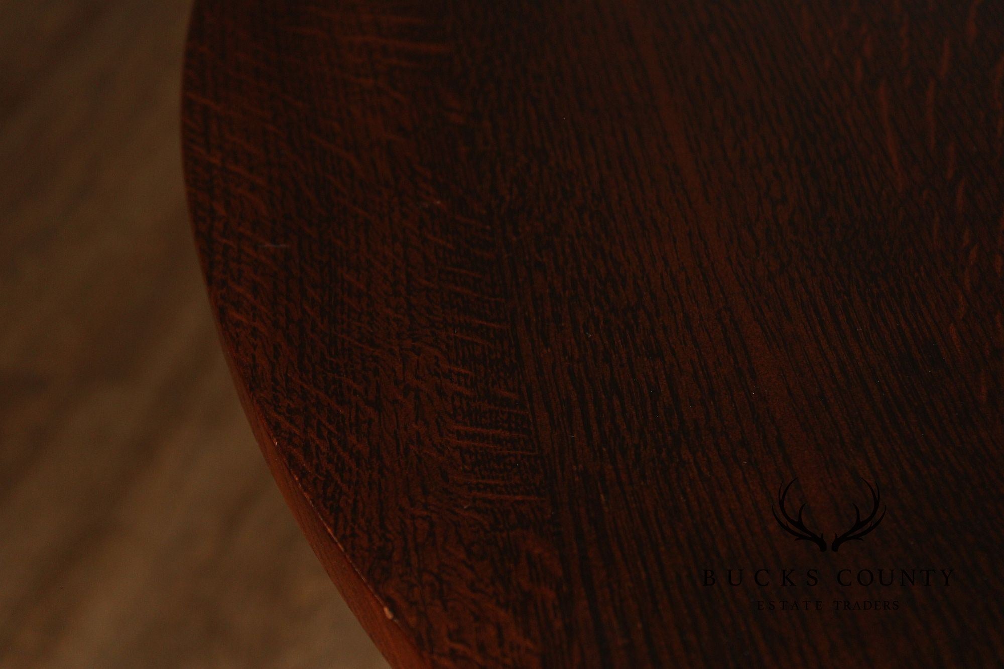 Stickley Mission Collection Round Oak Extendable Dining Table
