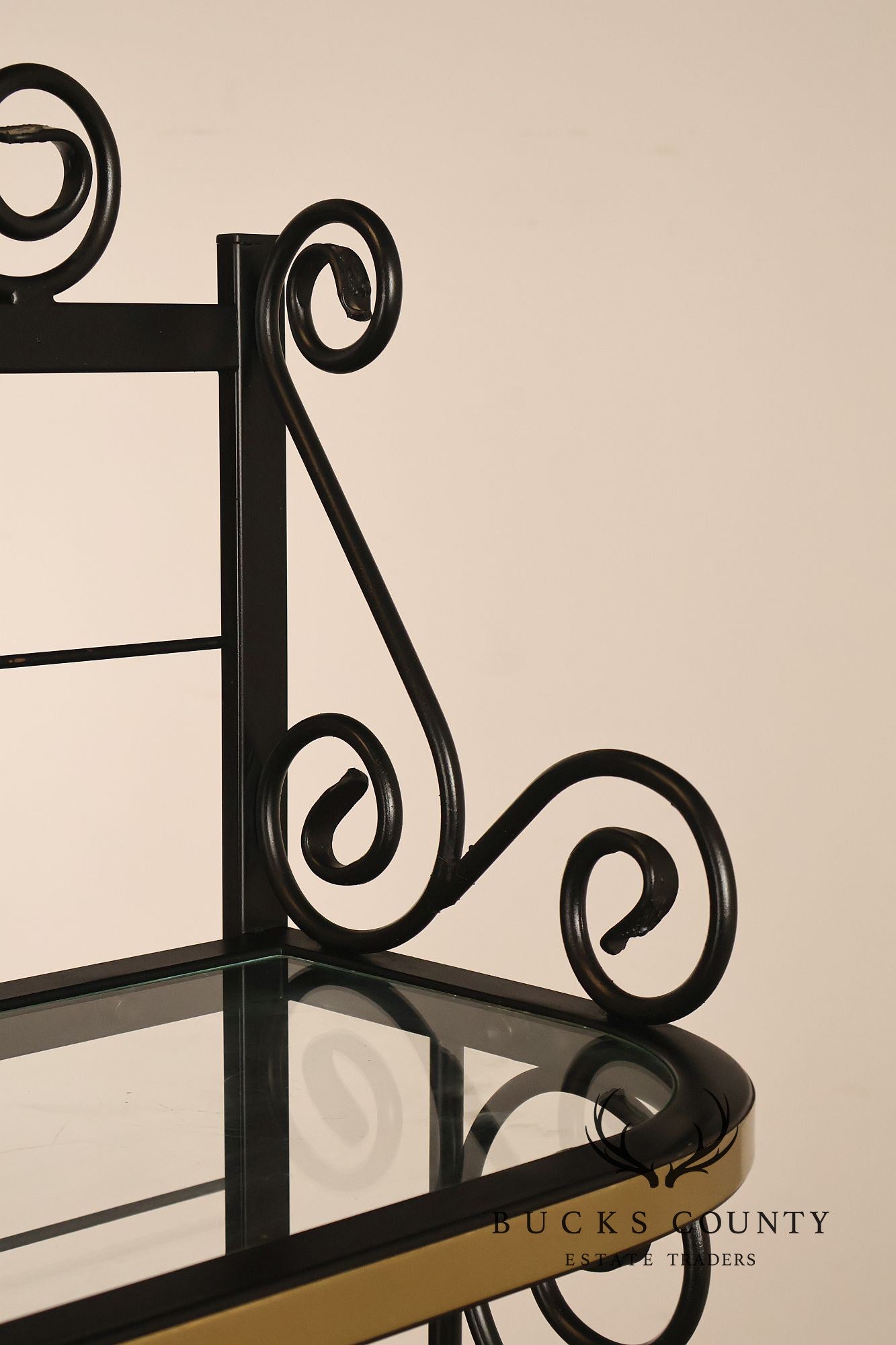 Morecraft French Country Style Wrought Iron And Glass Étagère