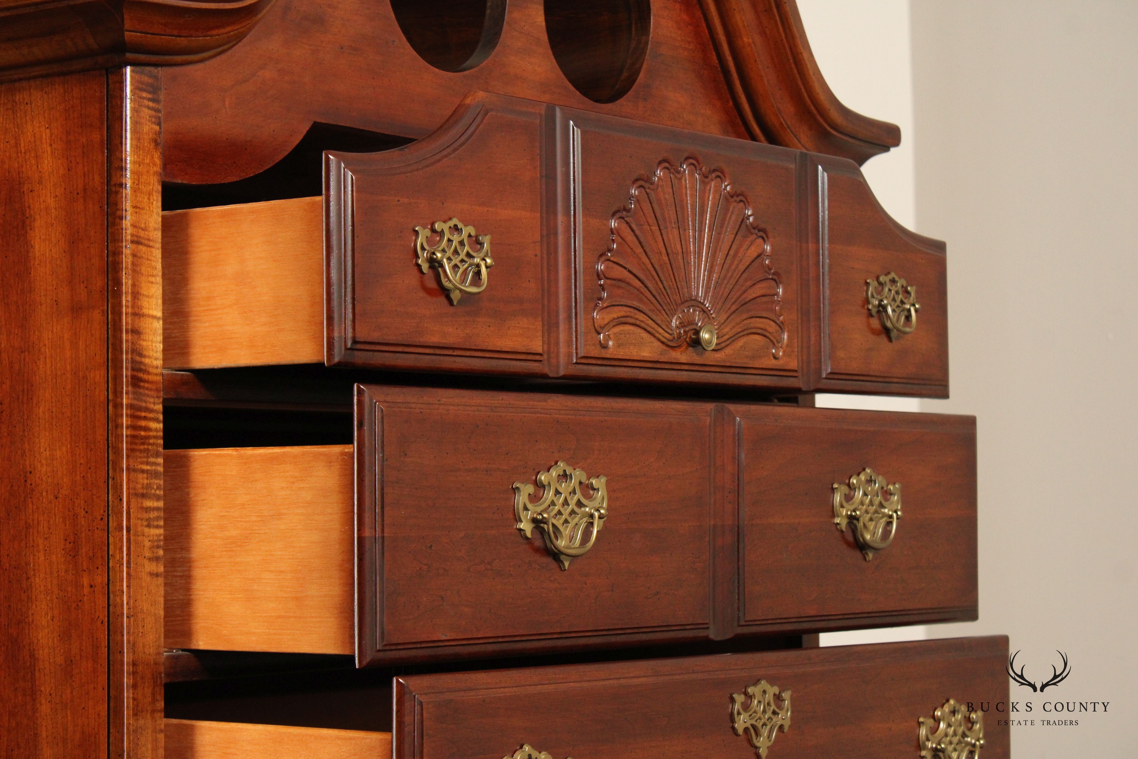 American Drew Queen Anne Style Cherry Highboy Chest