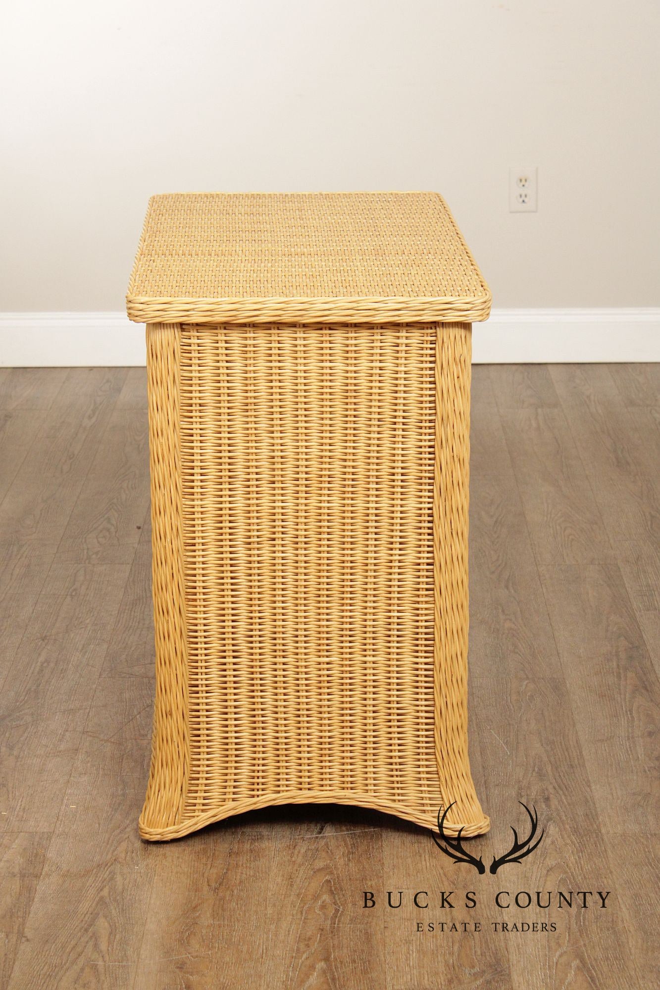 Vintage Wicker Computer Desk Console