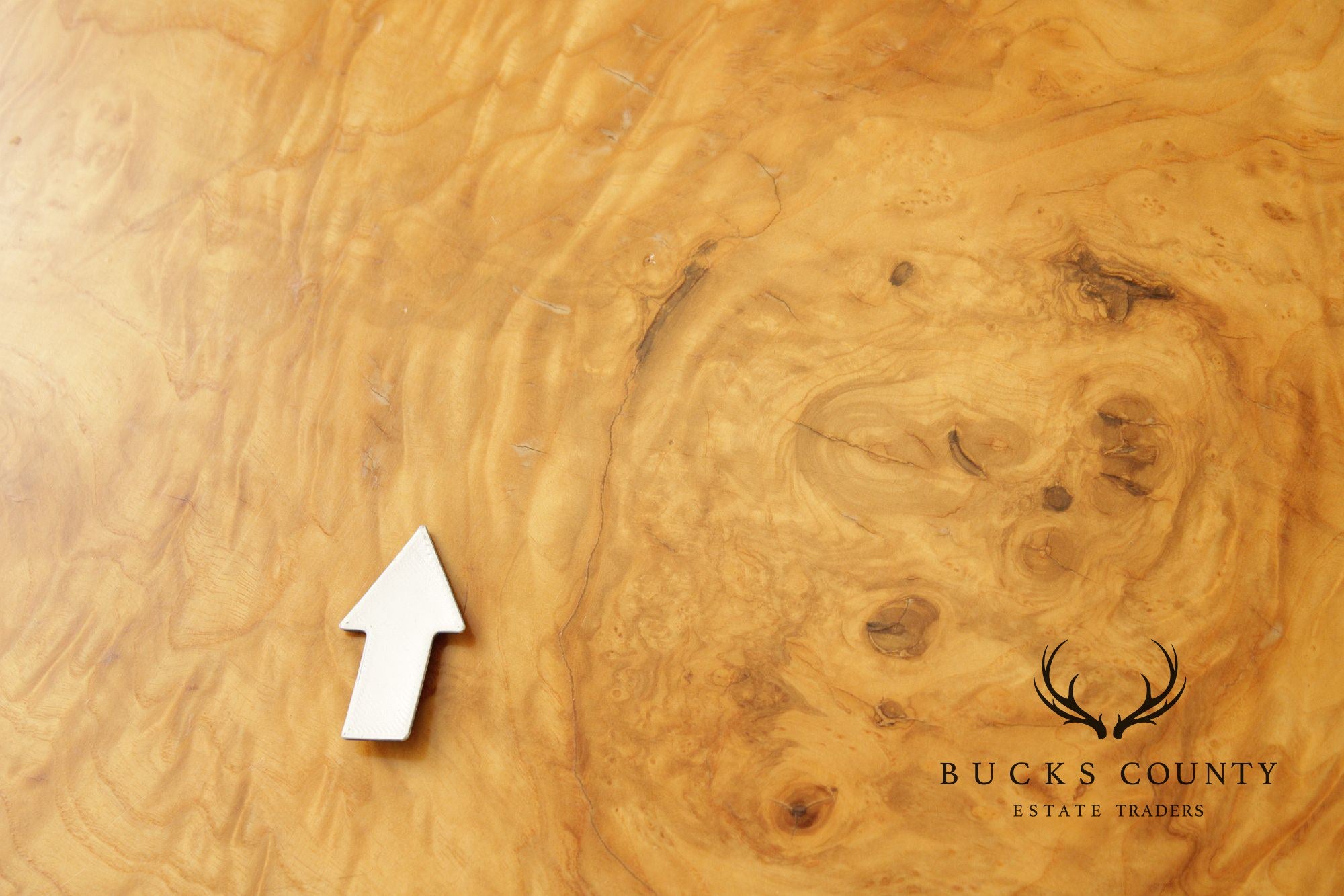 Mid-Century Modern Burlwood Parsons Extension Dining Table with 2 Leaves