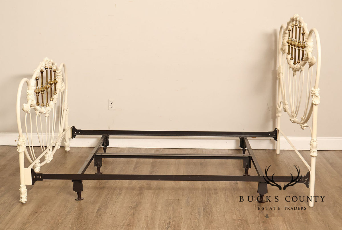 Elliott’s Designs, Inc. Wrought Iron and Brass Queen Bed