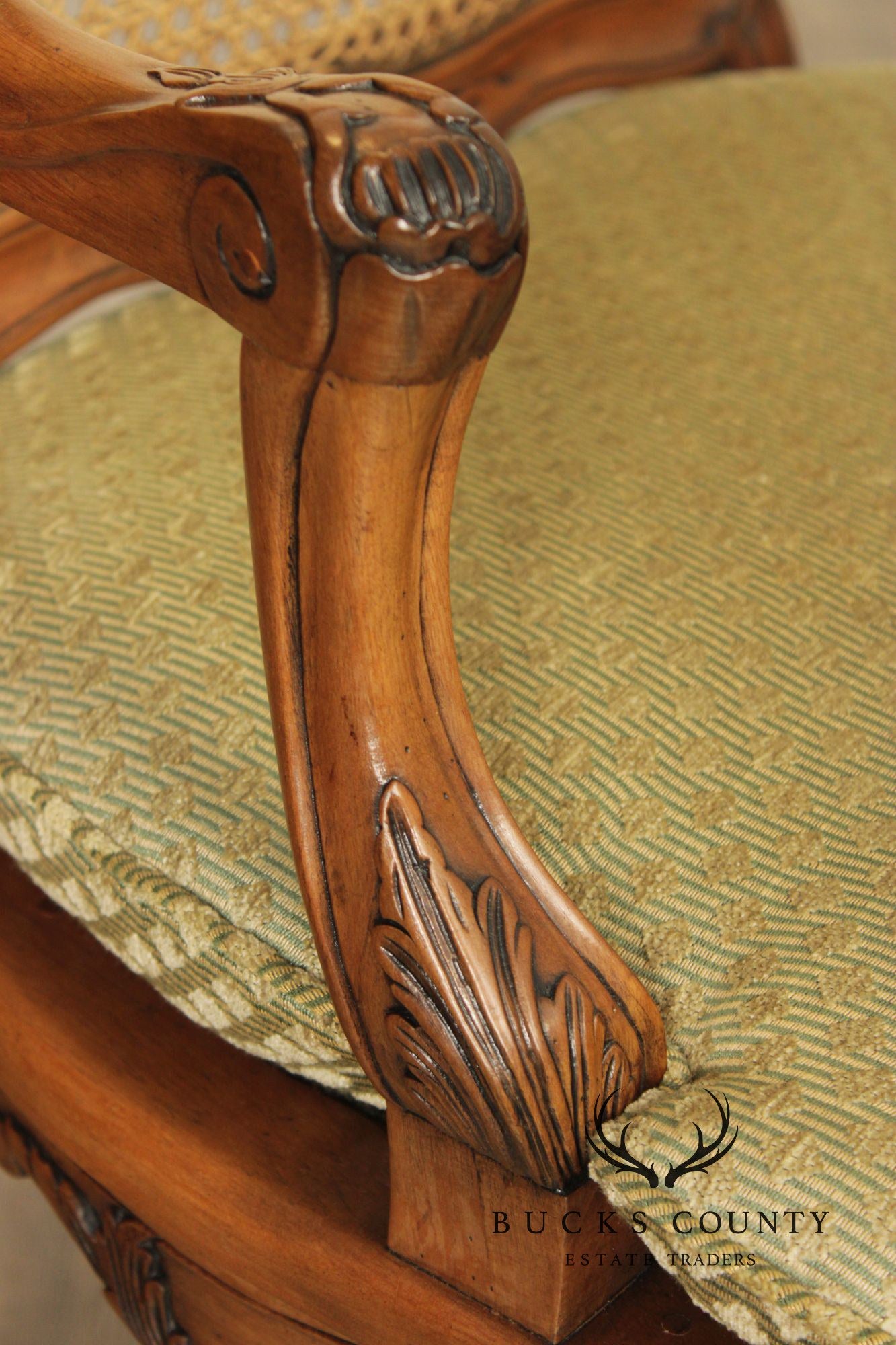 Italian Louis XV Style Caned Armchair