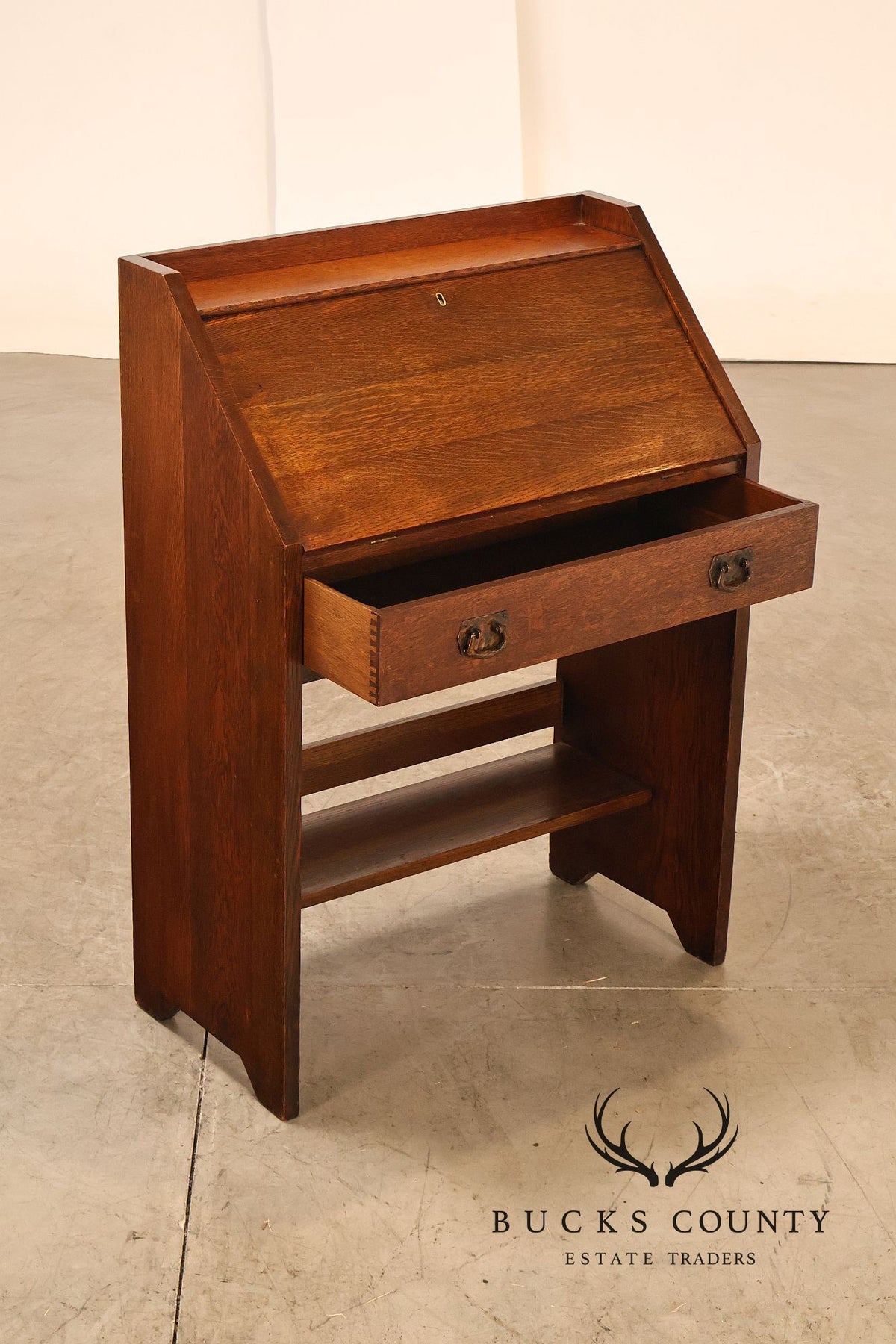 Antique Lifetime Furniture Arts And Crafts Mission Oak Drop Front Desk