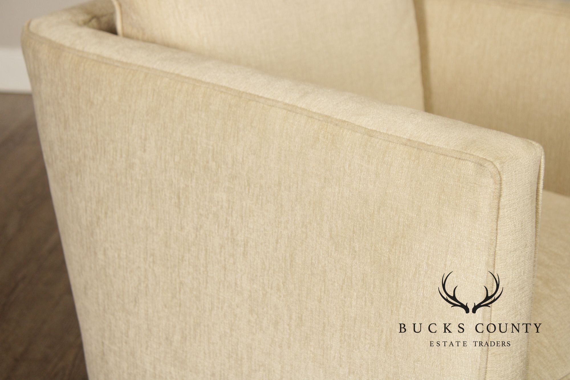 Contemporary American Made Robin Bruce "Rothko" Pair Of Upholstered Swivel Lounge Chairs