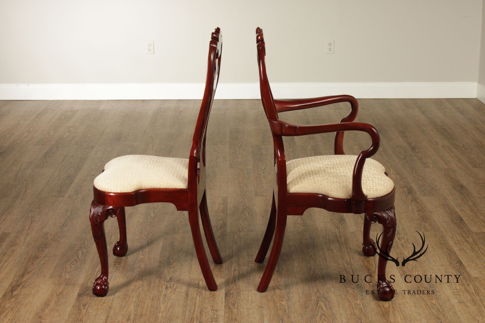 Kindel Winterthur Reproduction Set of Ten Mahogany Dining Chairs