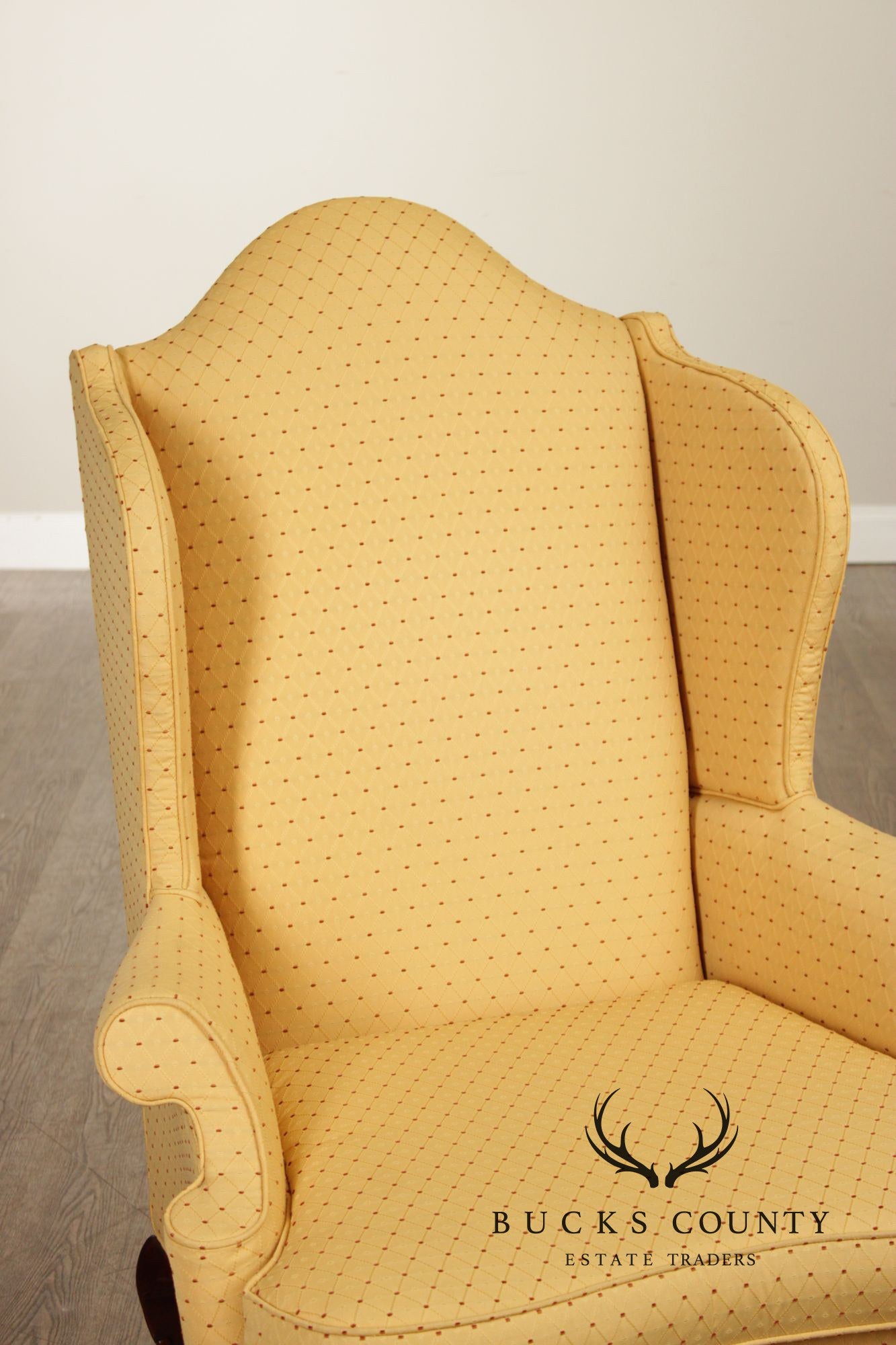 Southwood Pair Of Queen Anne Style Upholstered Wingback Chairs