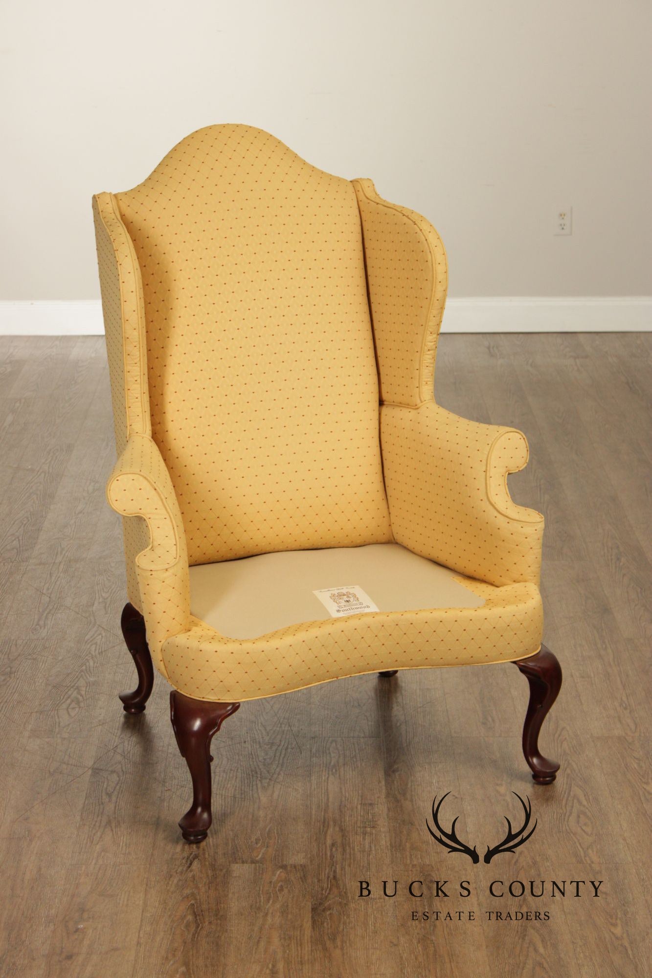 Southwood Pair Of Queen Anne Style Upholstered Wingback Chairs