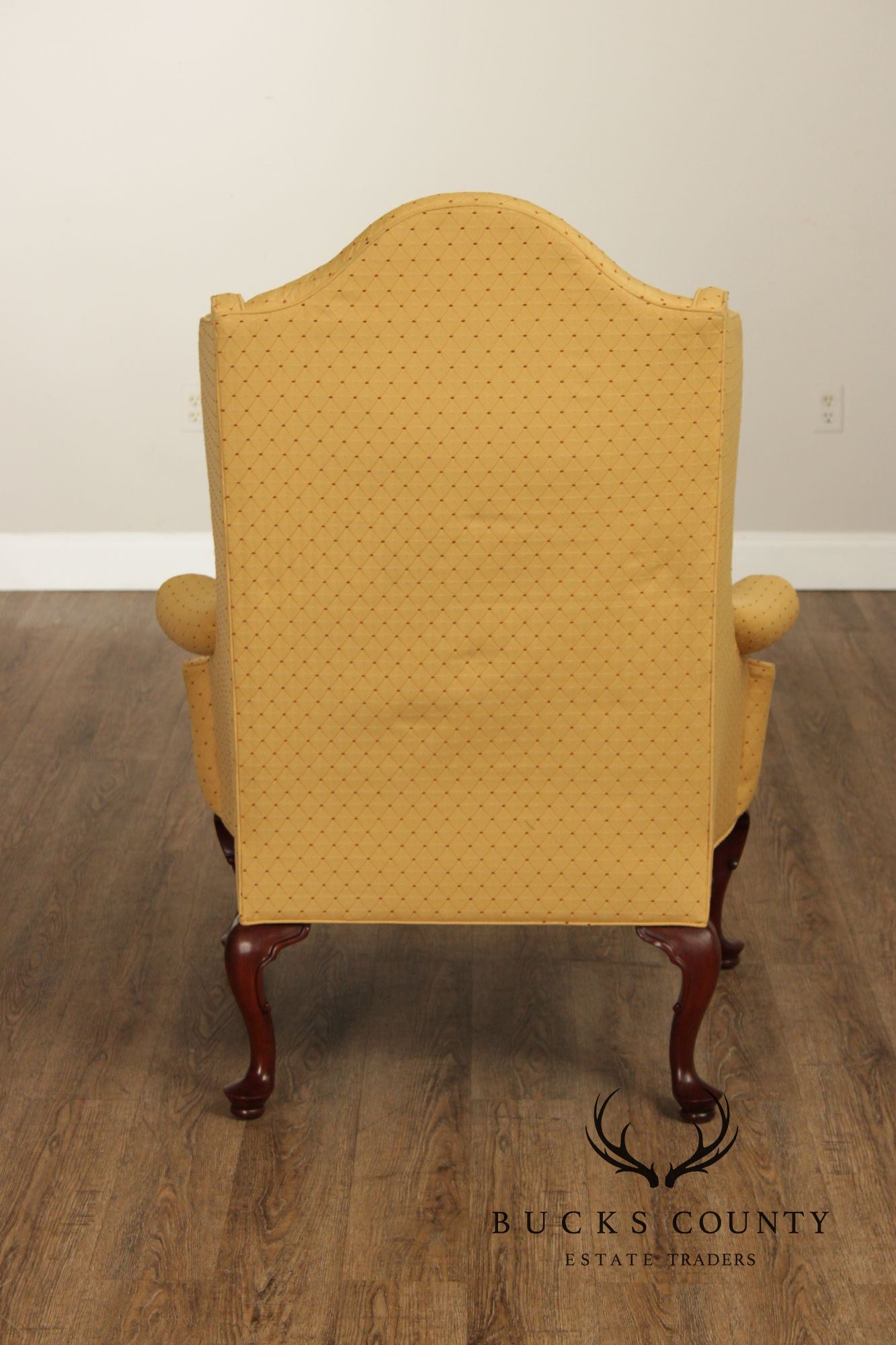 Southwood Pair Of Queen Anne Style Upholstered Wingback Chairs