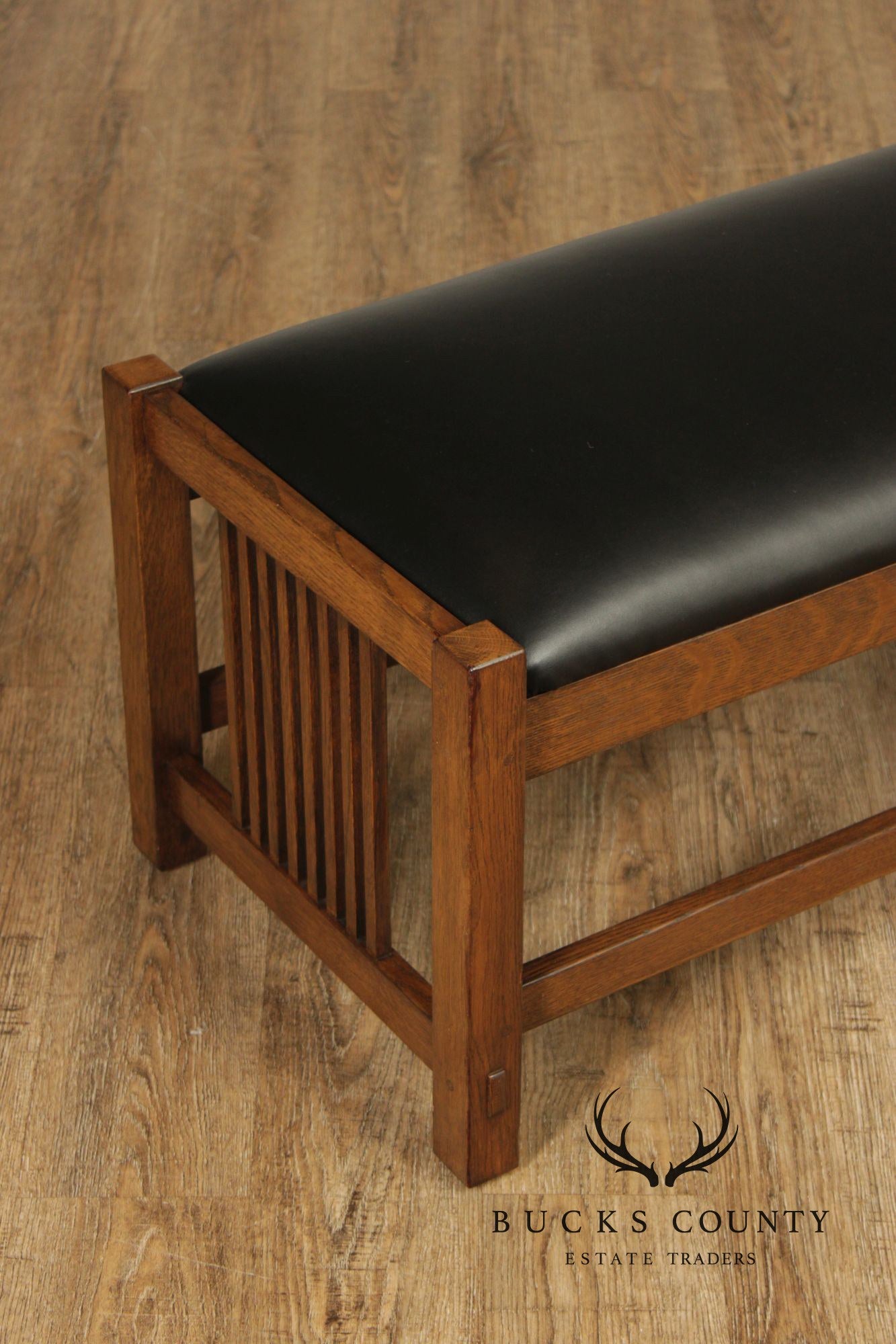 Stickley Mission Collection Oak Spindle Side Bench