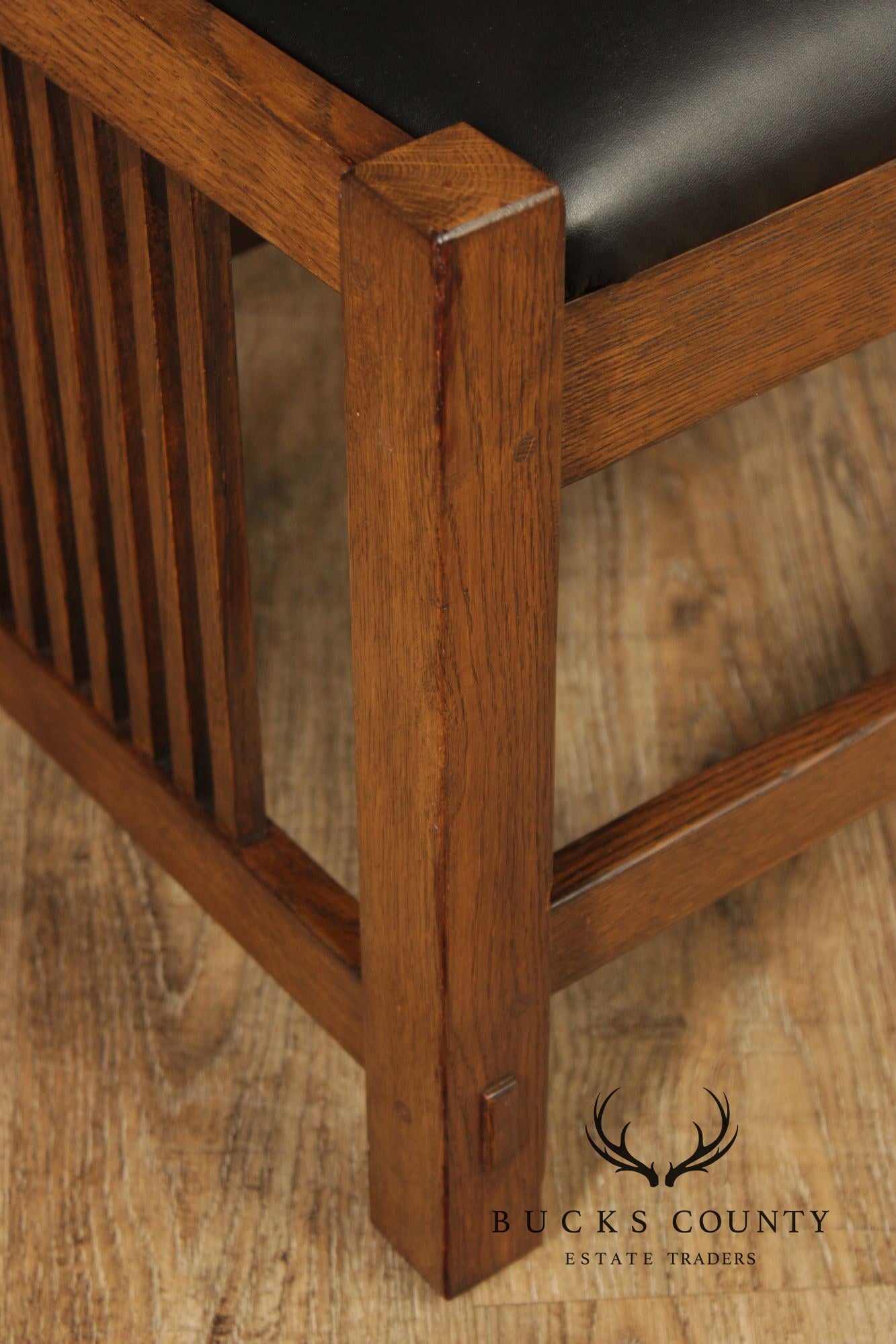 Stickley Mission Collection Oak Spindle Side Bench