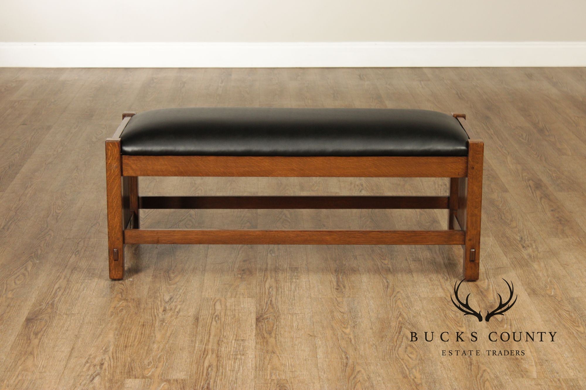 Stickley Mission Collection Oak Spindle Side Bench