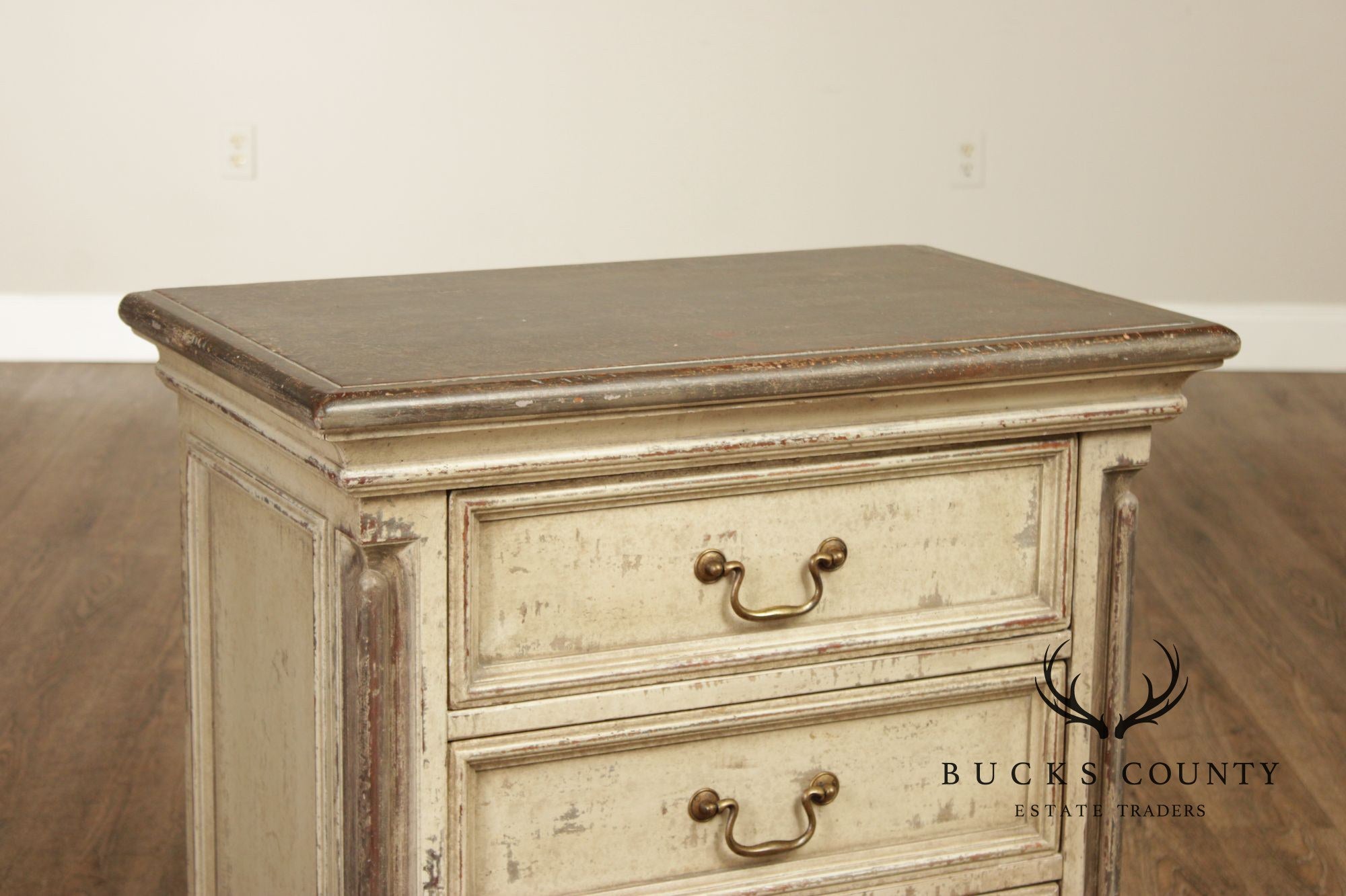 Arhaus Pair Of Handcrafted Italian Painted Three-Drawer Nightstands