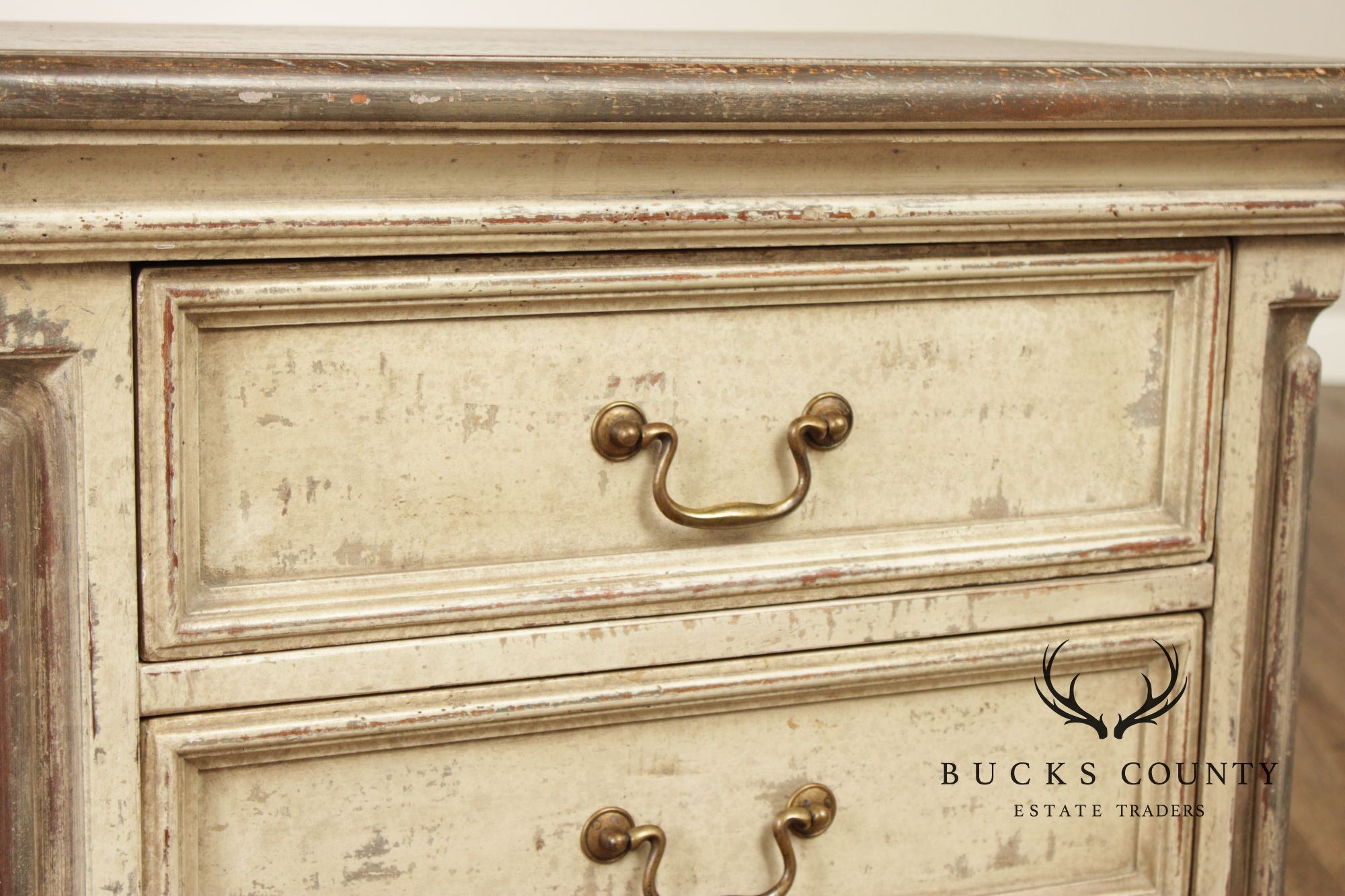 Arhaus Pair Of Handcrafted Italian Painted Three-Drawer Nightstands