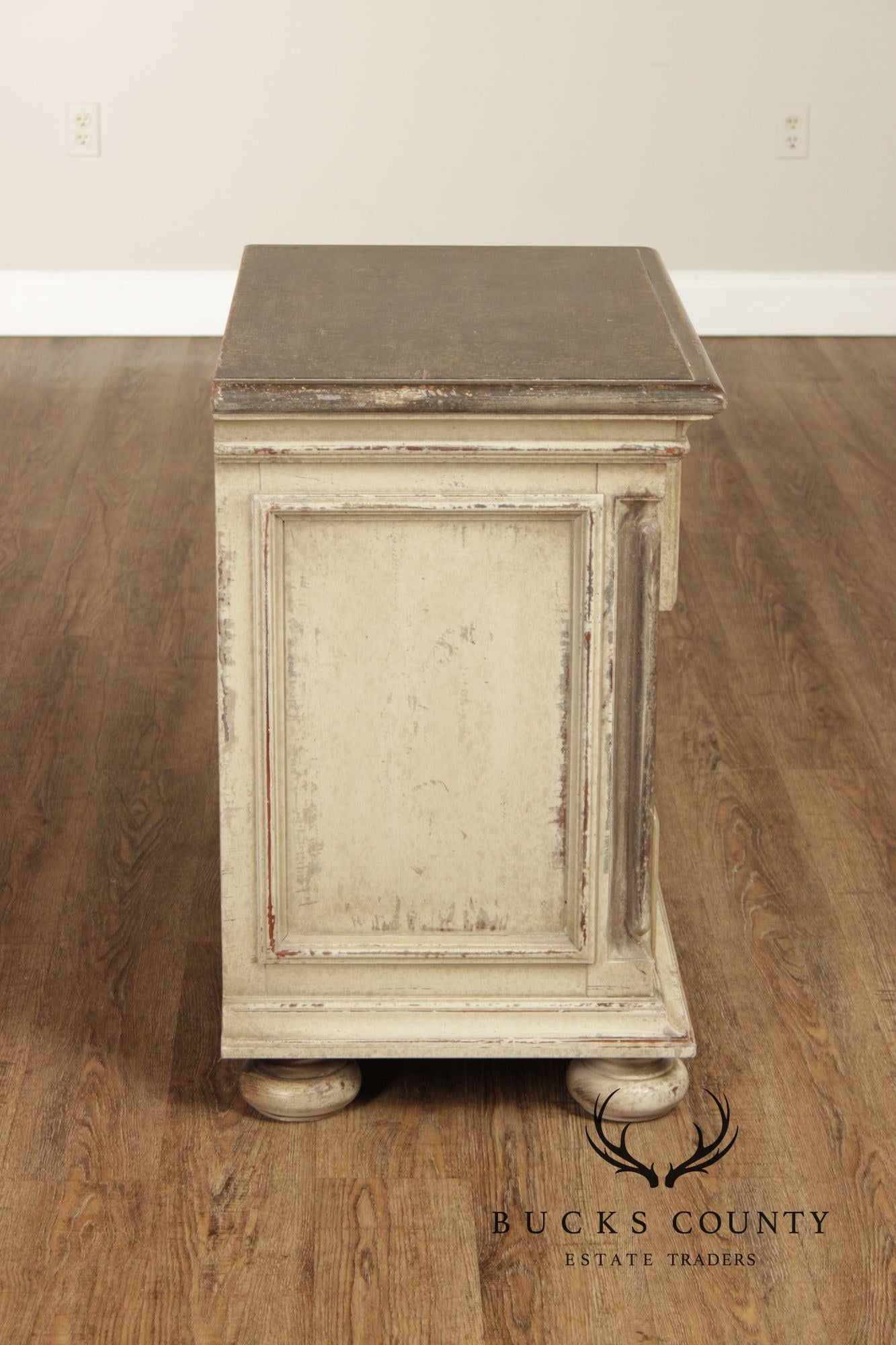 Arhaus Pair Of Handcrafted Italian Painted Three-Drawer Nightstands