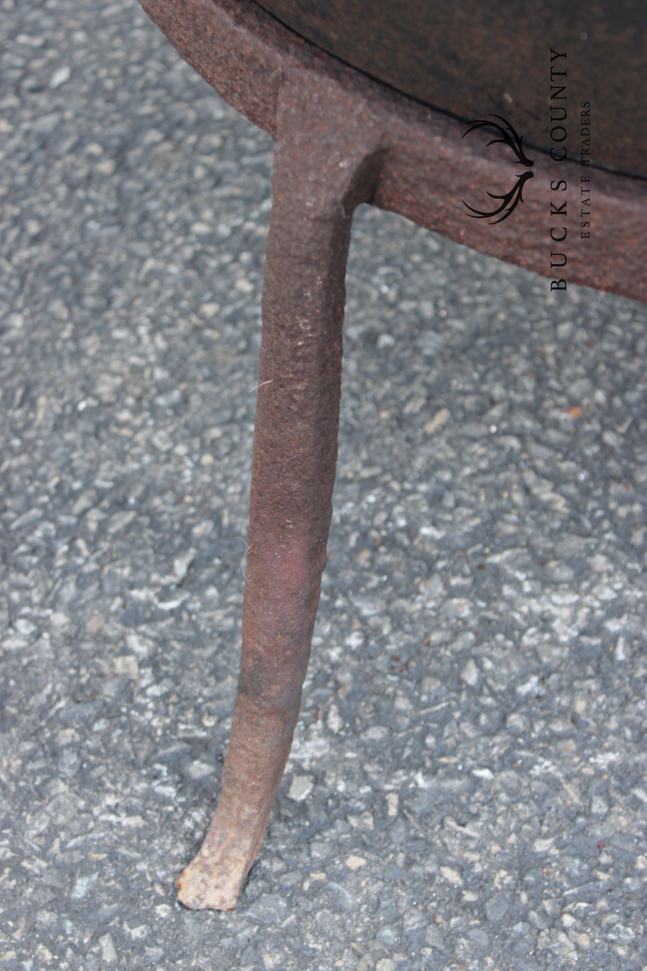 Antique Cast Iron Rendering Kettle on Stand