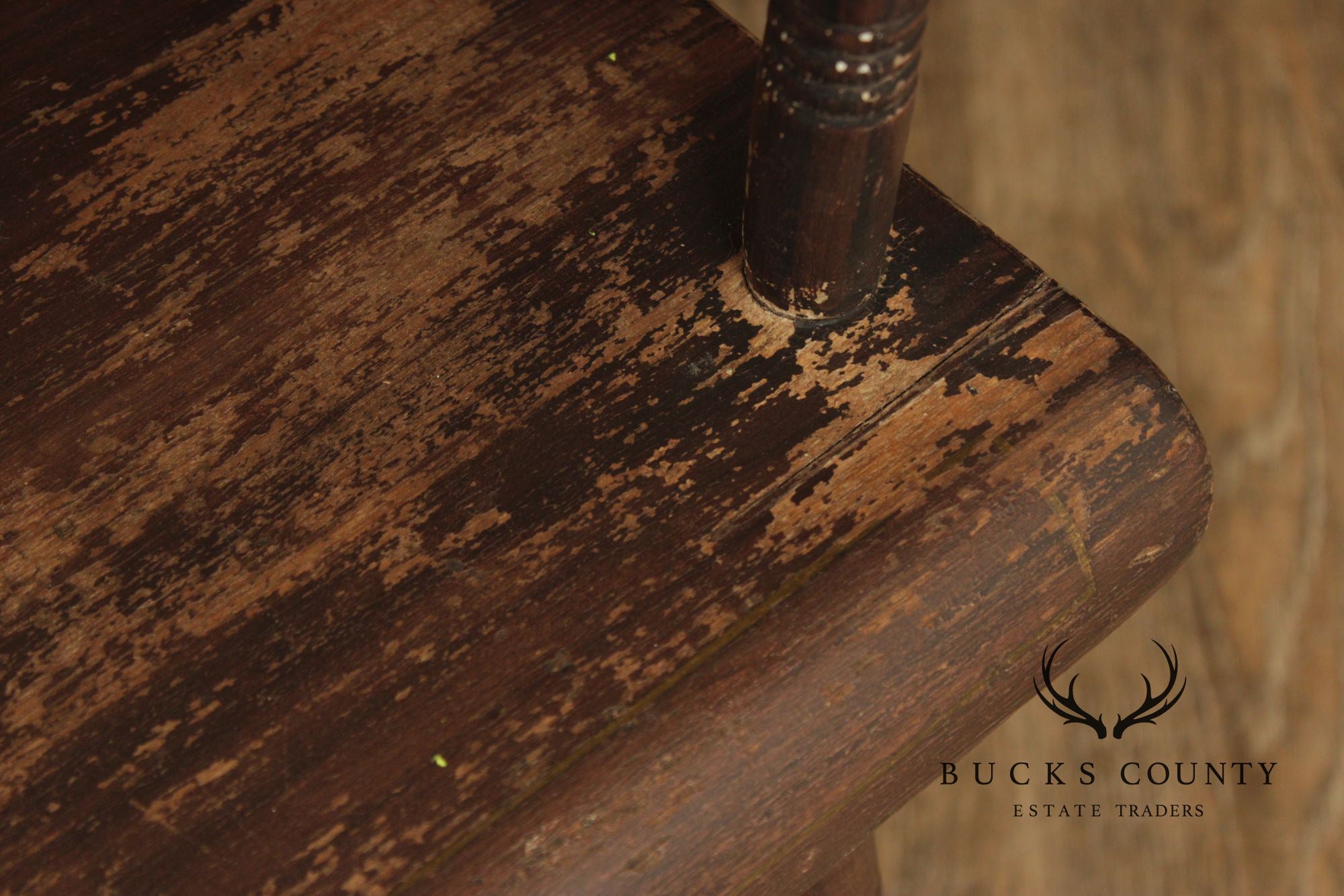 Antique Paint Decorated Long Deacon Hall Bench