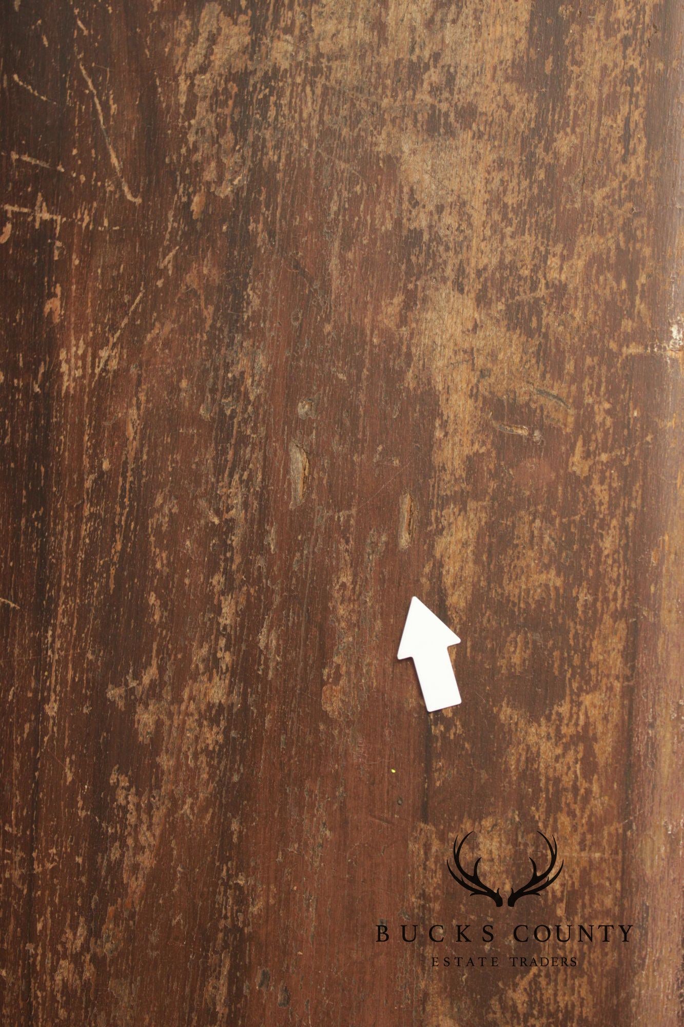 Antique Paint Decorated Long Deacon Hall Bench