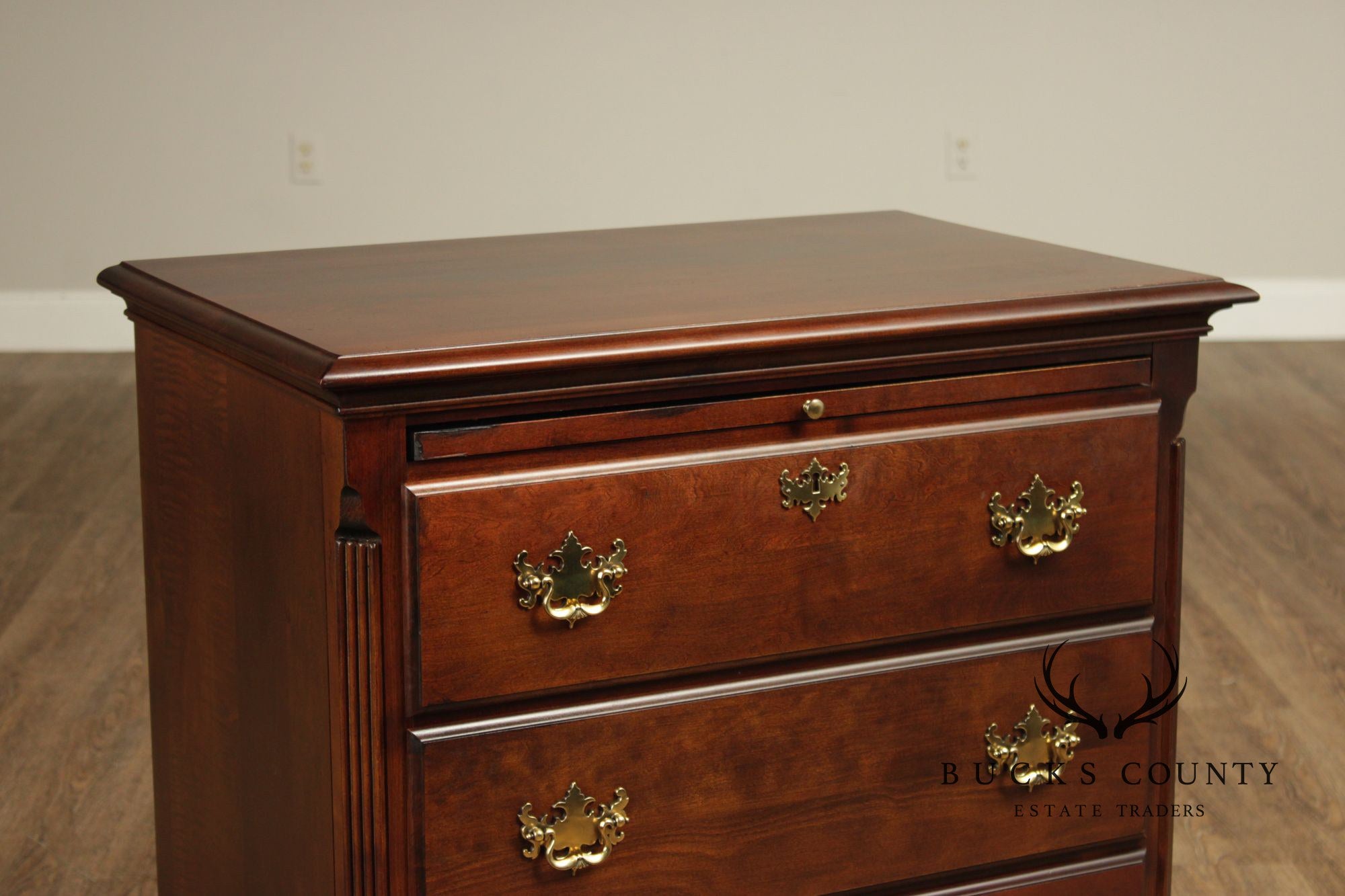 Kincaid Chippendale Style Pair of Cherry Chest Nightstands