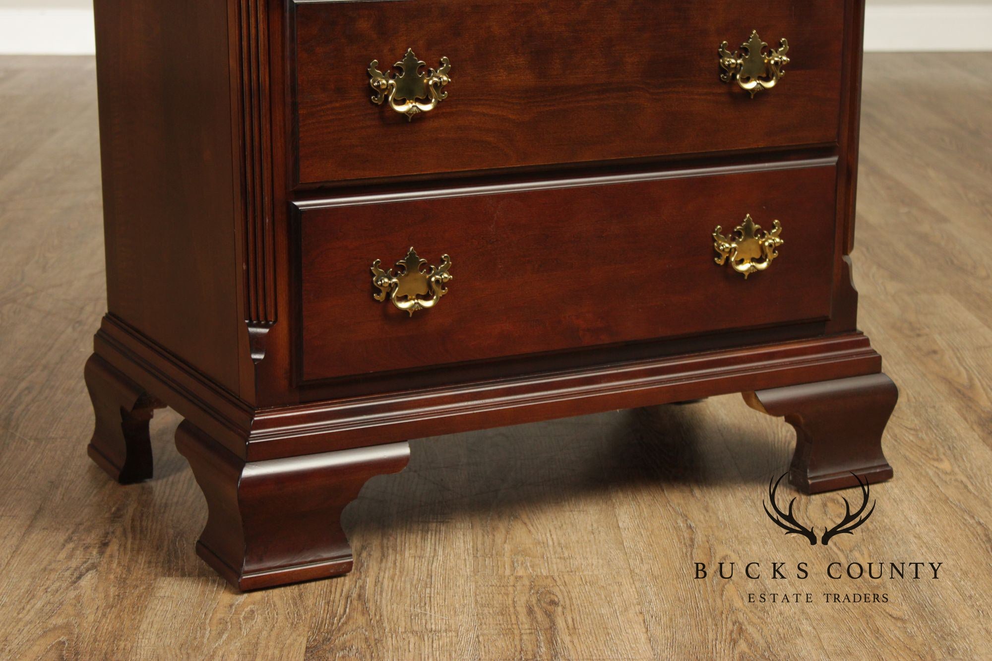 Kincaid Chippendale Style Pair of Cherry Chest Nightstands