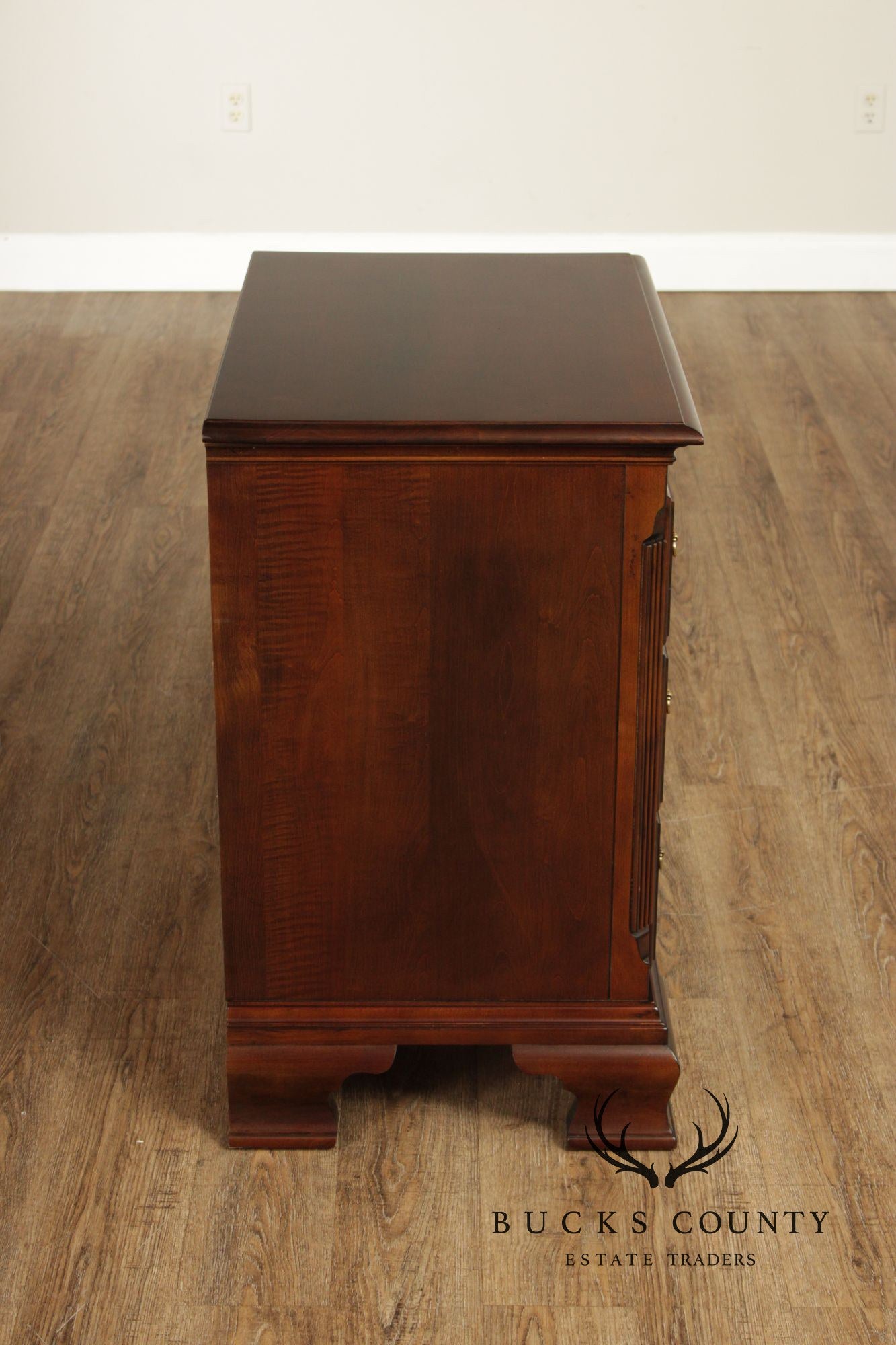 Kincaid Chippendale Style Pair of Cherry Chest Nightstands