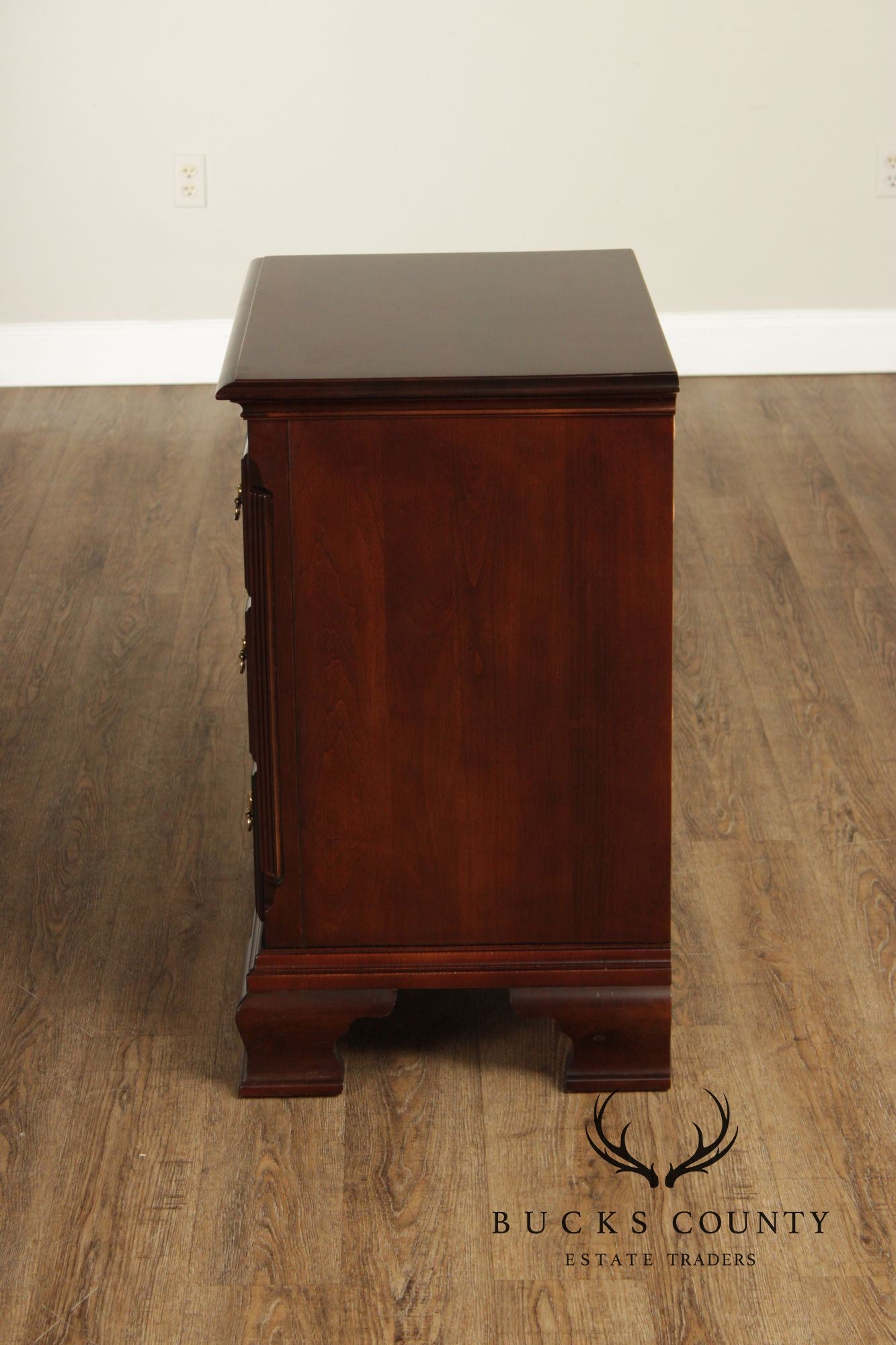 Kincaid Chippendale Style Pair of Cherry Chest Nightstands