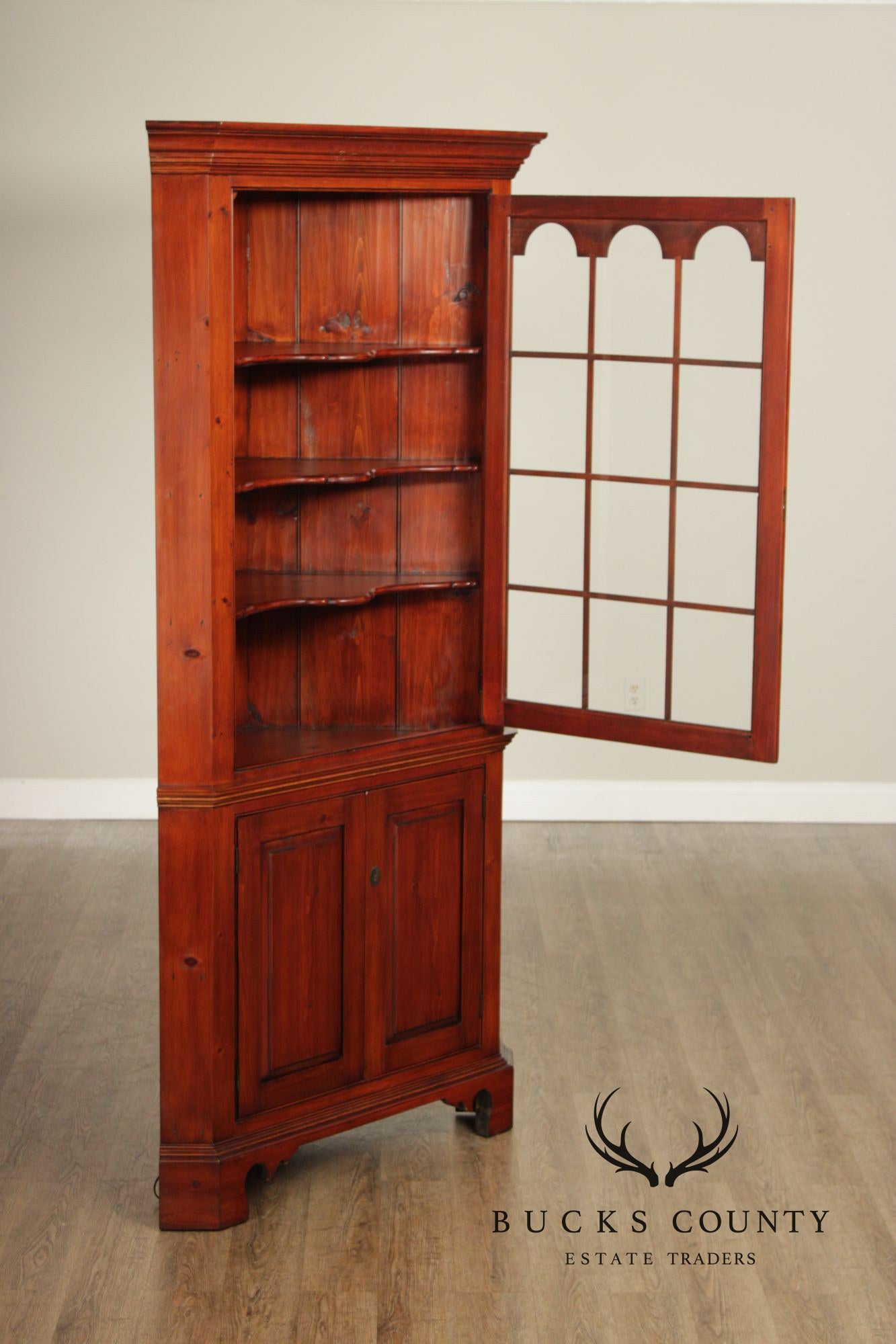 William Draper Custom Pine Corner Cabinetc