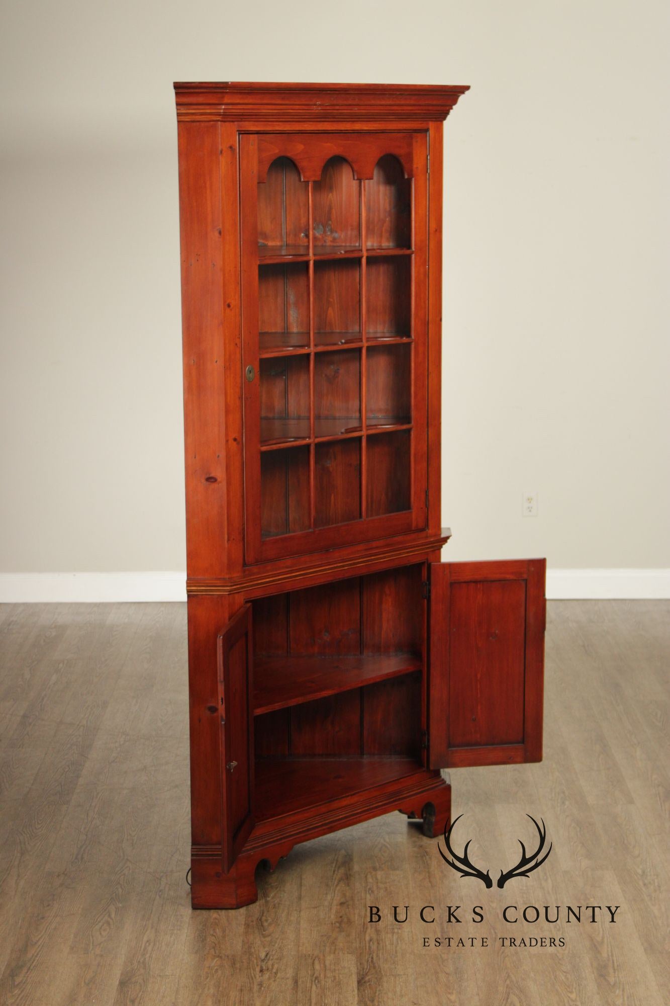 William Draper Custom Pine Corner Cabinetc