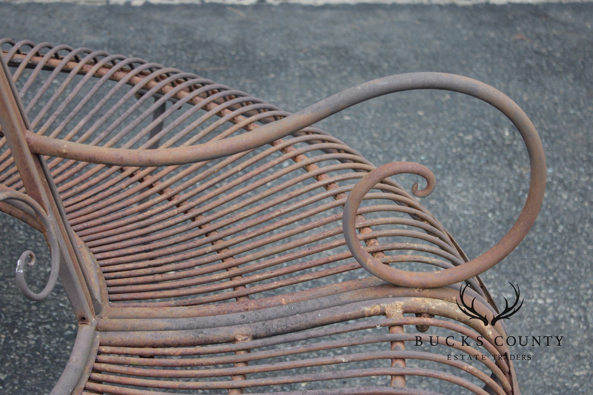 Vintage Wrought Iron Garden Tree Bench